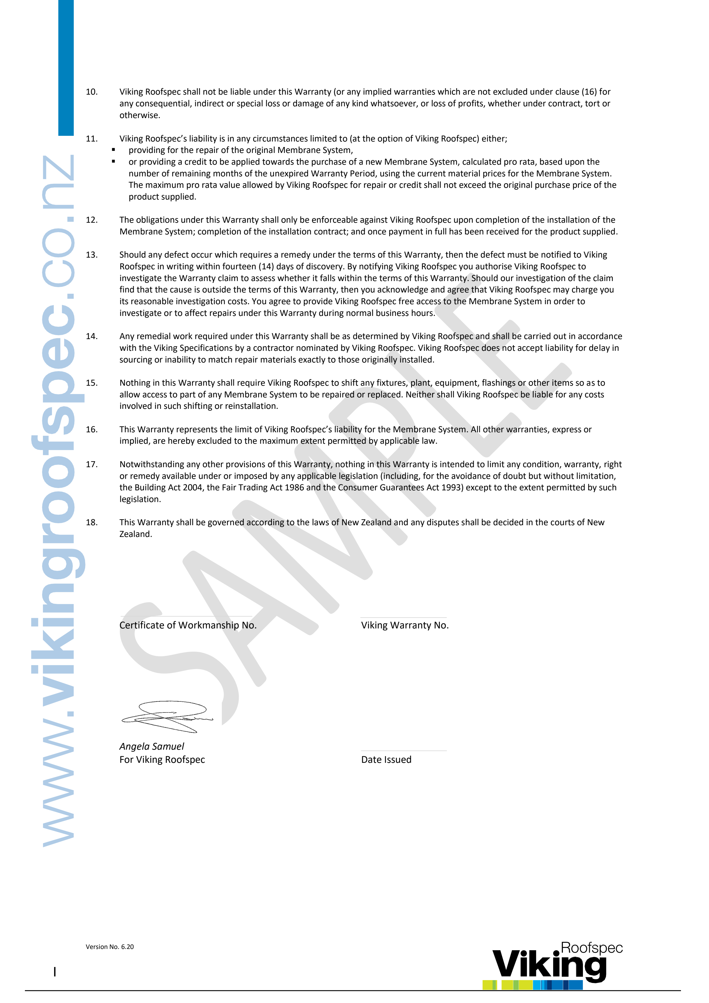 Torch-On Sample Warranty