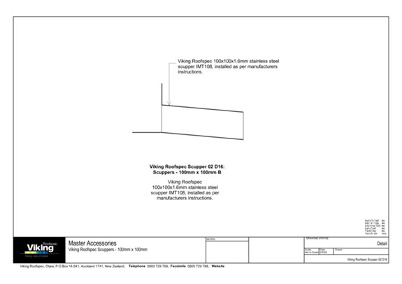 Scupper 100x100mm SS Detail | Waterproofing & Roofing Systems