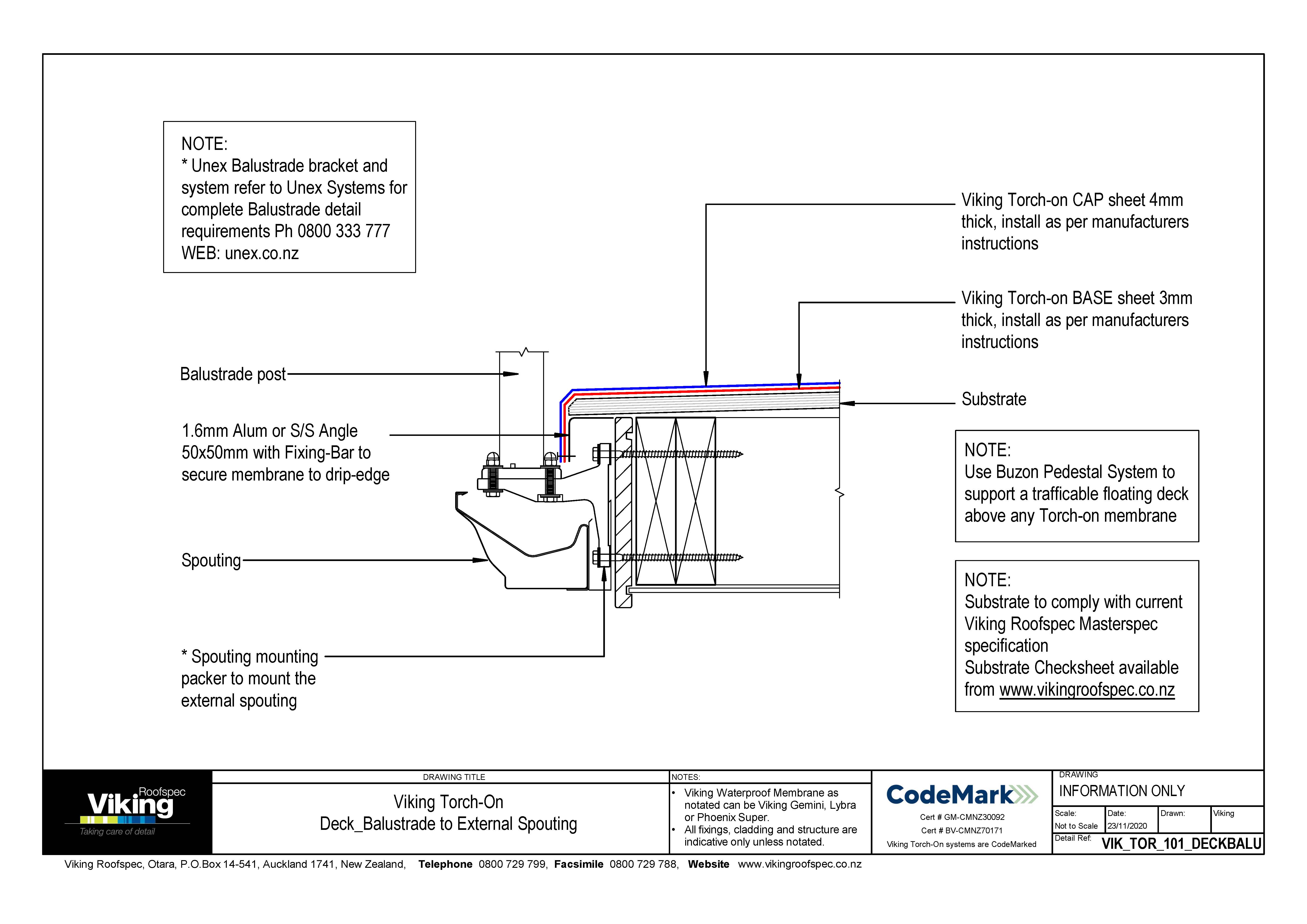 Deck Balustrade to External Spouting 101