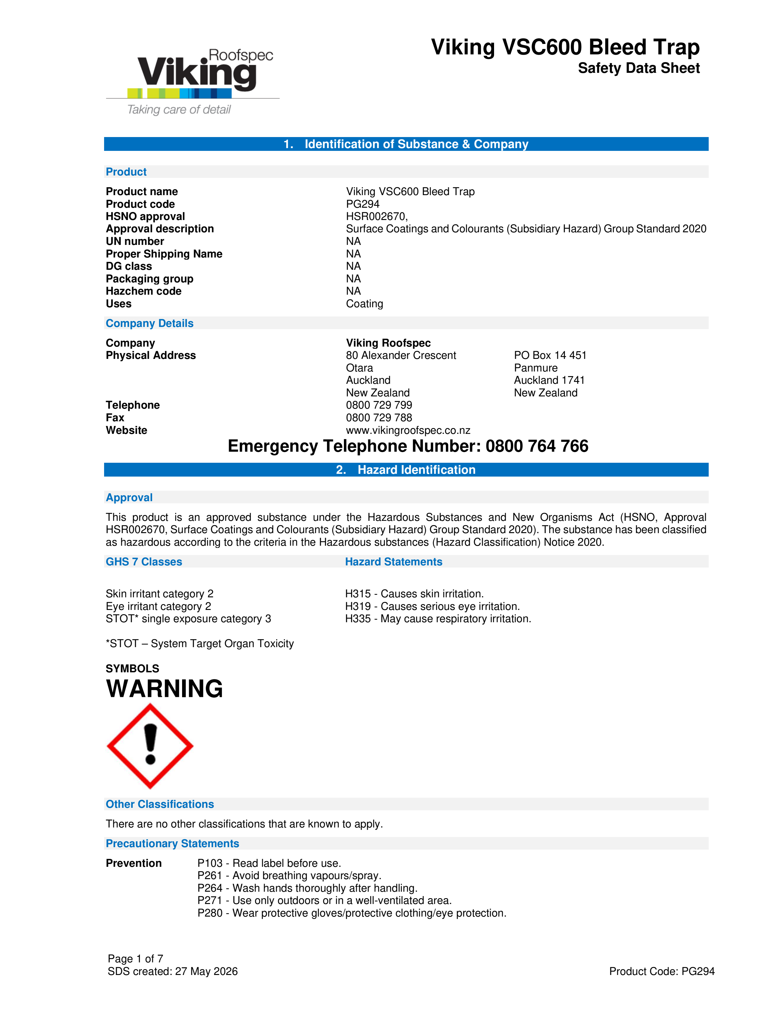 SilCoat Bleedtrap MSDS