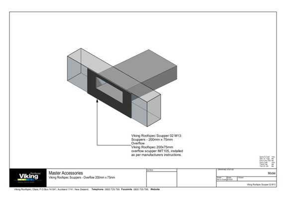 Scupper Over Railing Scupper Overflow 200x75mm Model | Waterproofing & Roofing Systems