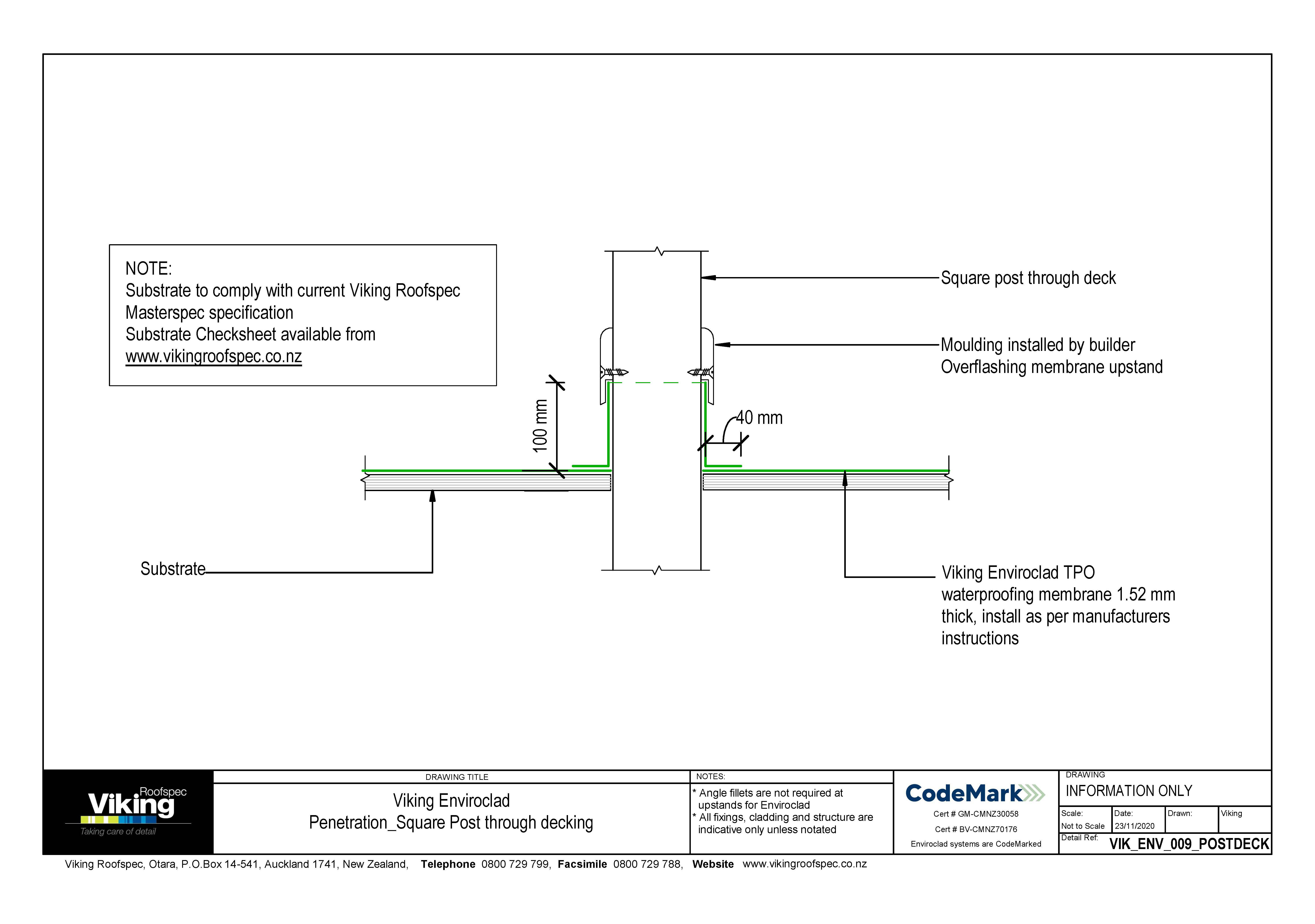 Square Post through Decking 009