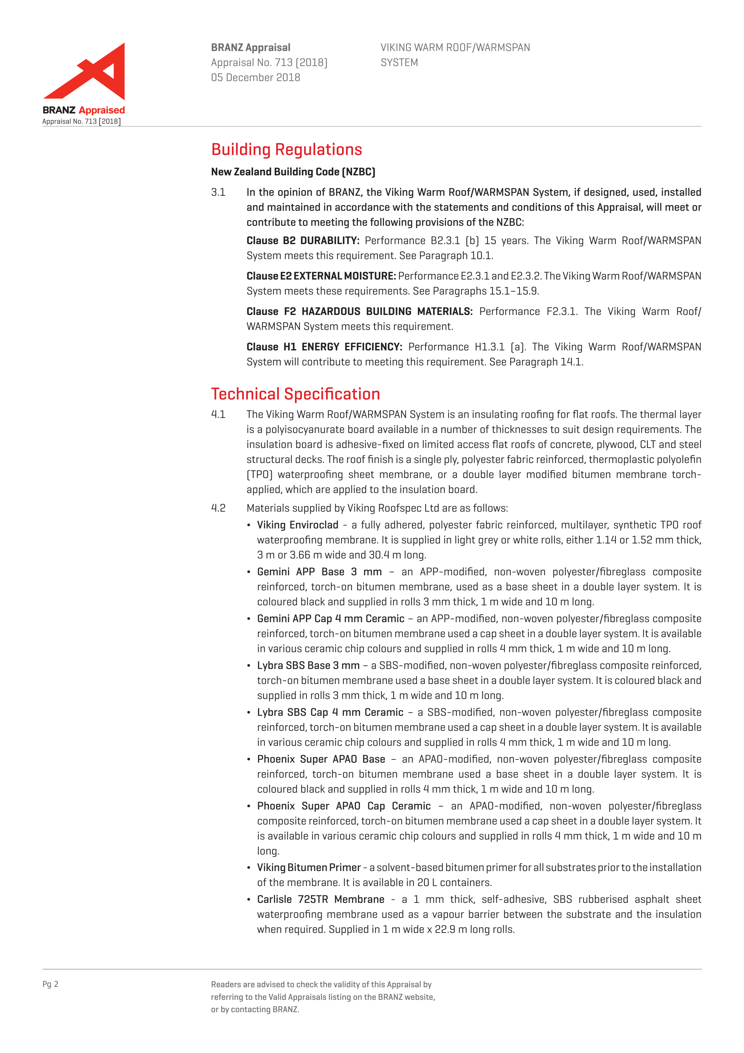 WarmSpan/WarmRoof BRANZ Appraisal 2025