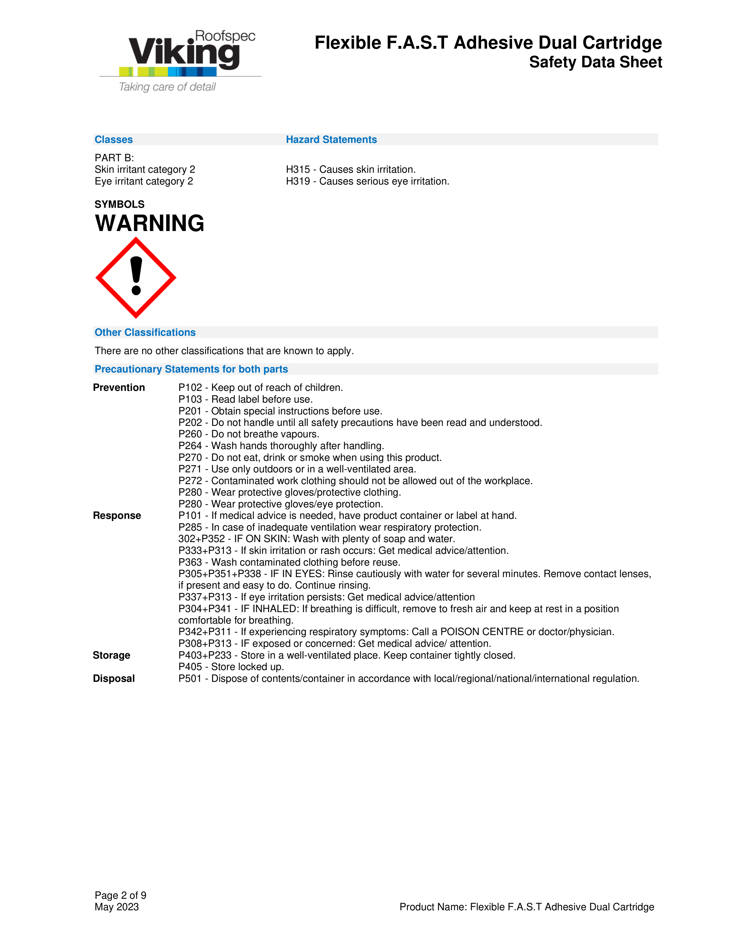 Dual Cartridge FAST Adhesive STP900b MSDS 