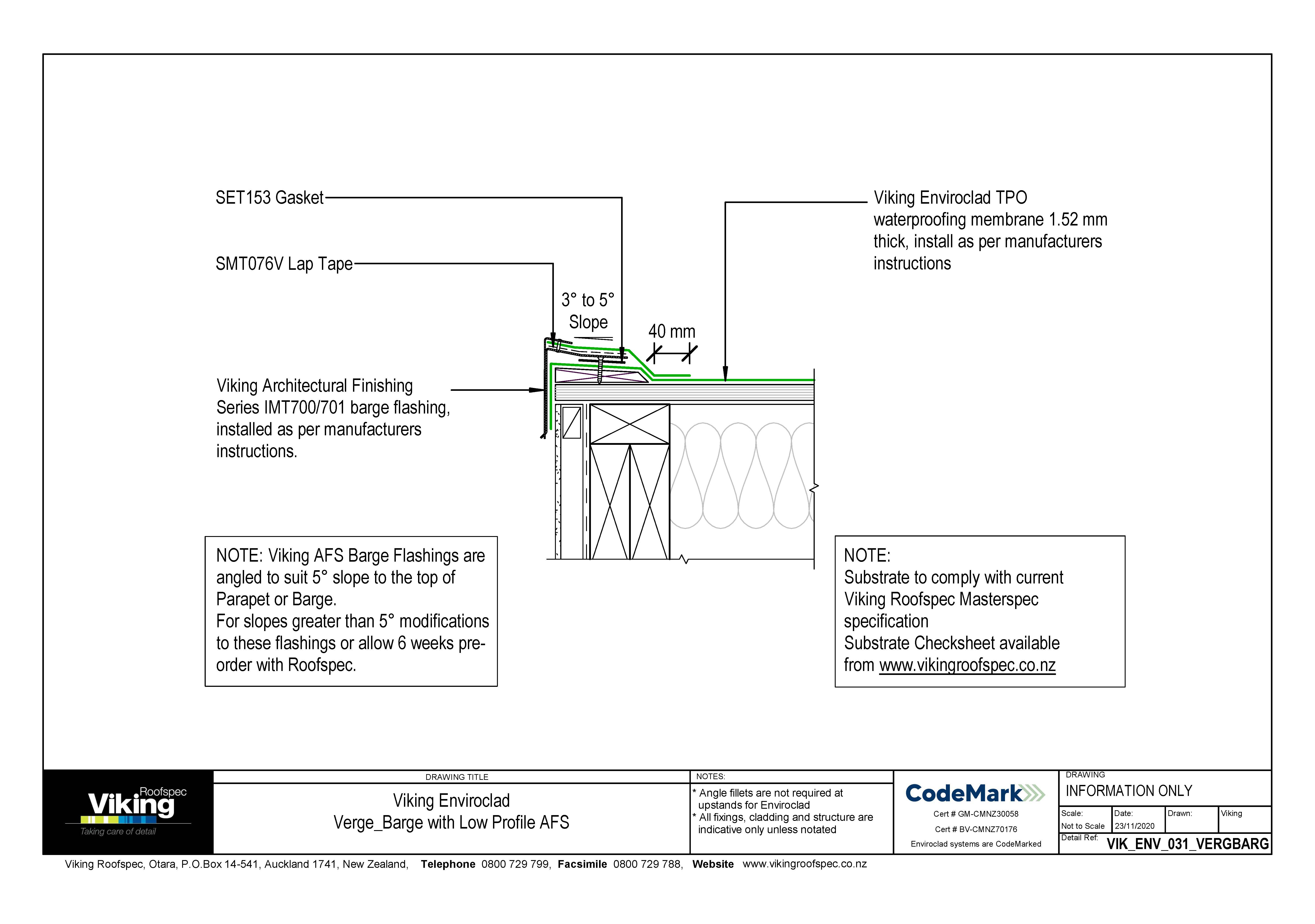 Verge Barge with Low-Profile AFS 031