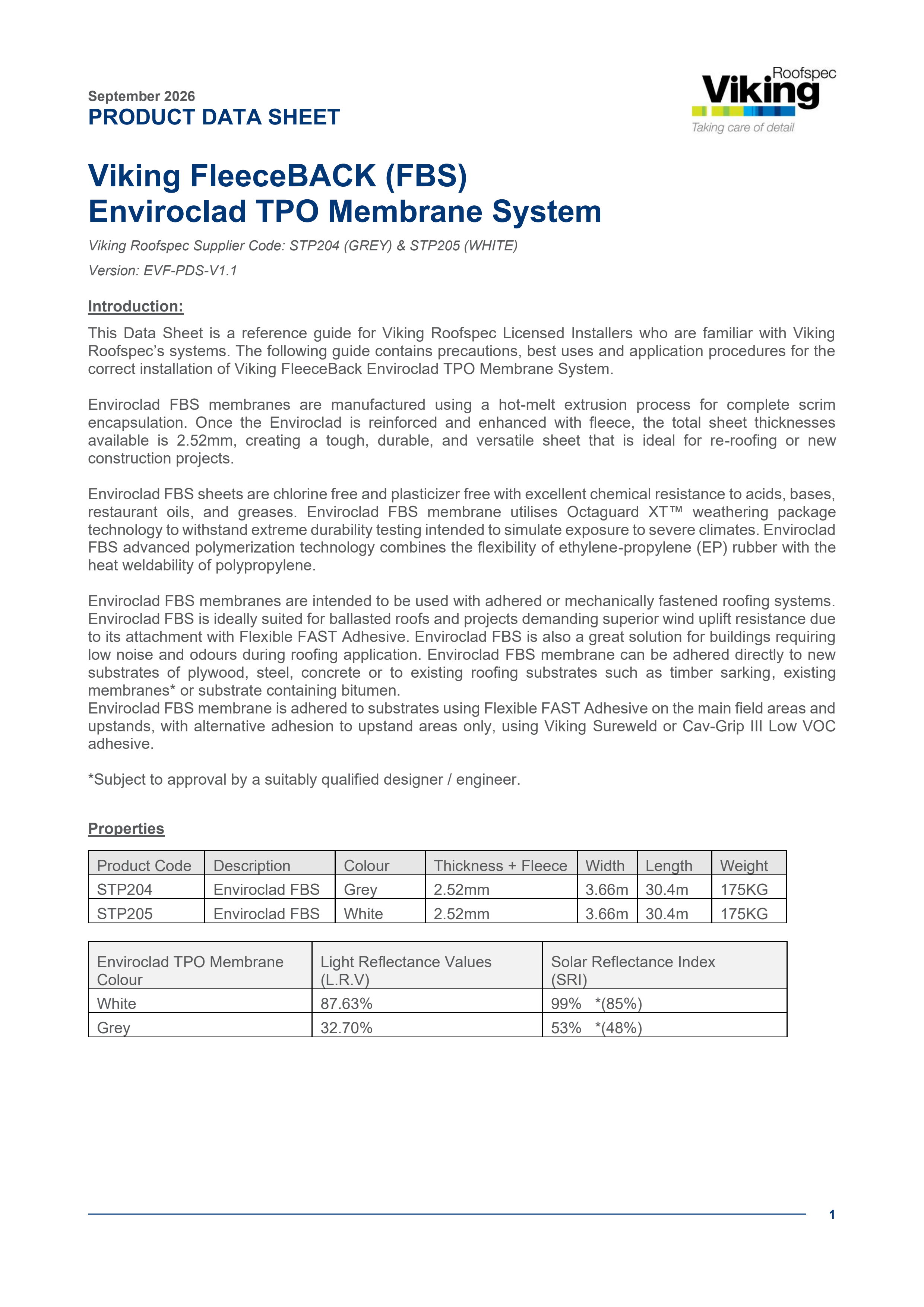 Enviroclad Fleeceback Product Data Sheet V1.1