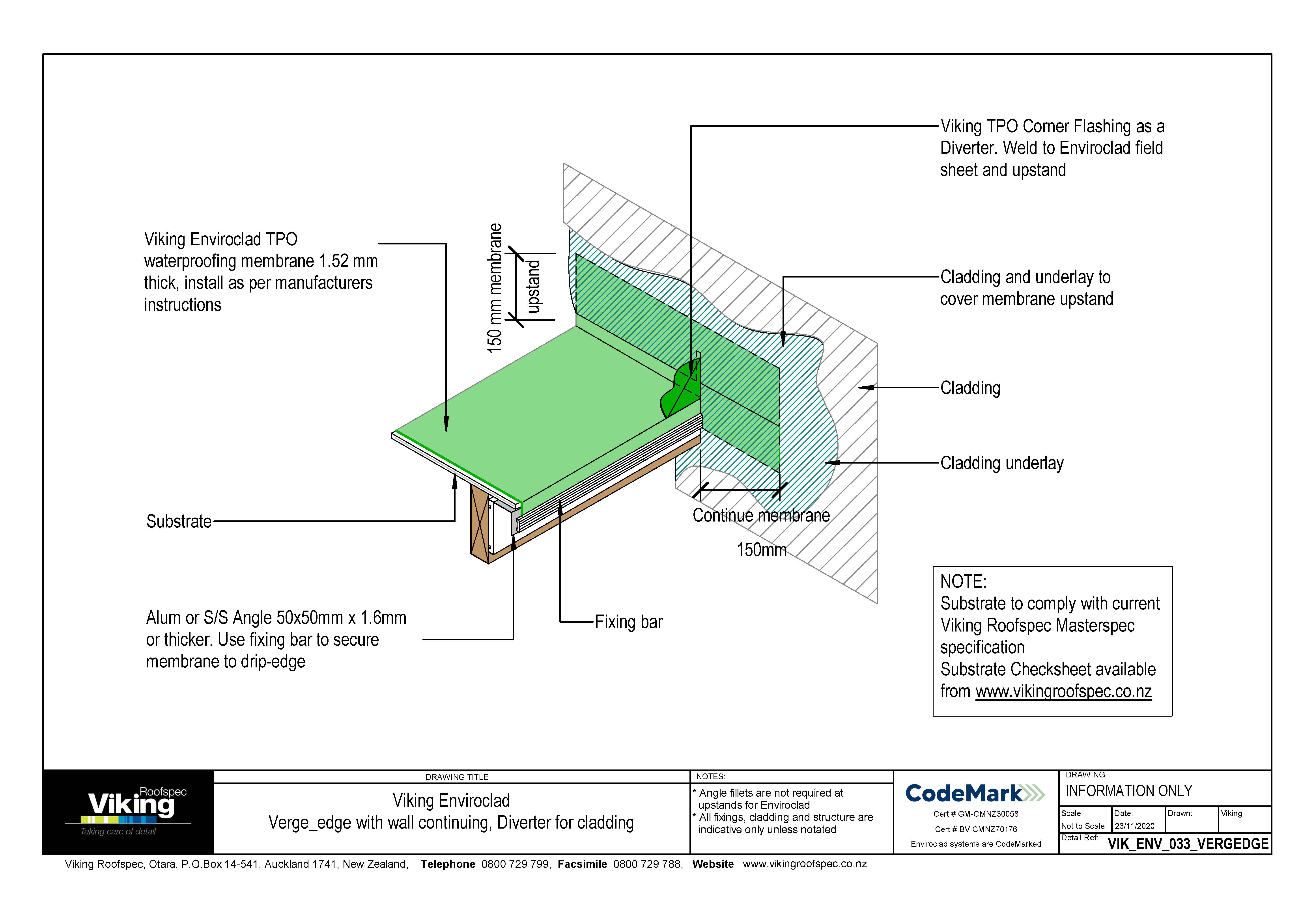 Verge Edge with Wall Continuing - Diverter for Cladding 033