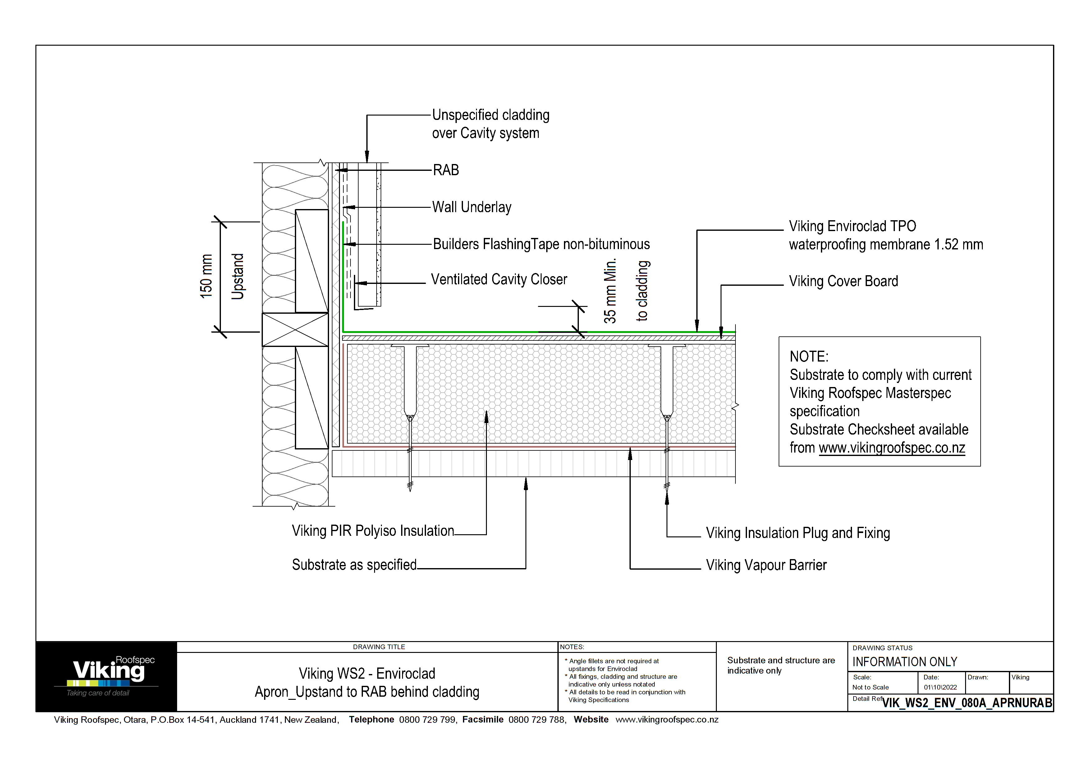 Apron Upstand to RAB behind Cladding 080a