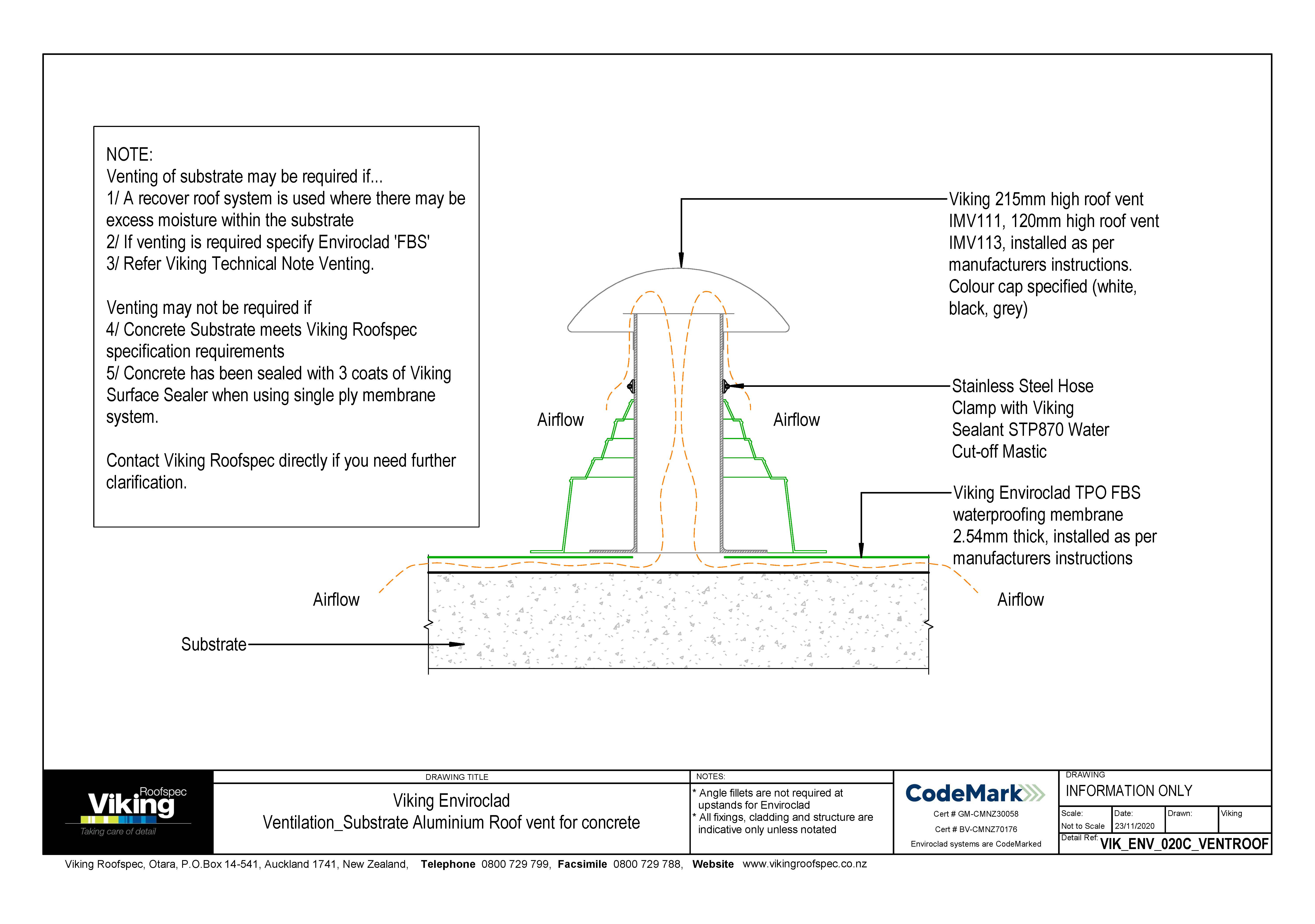 Ventilation Substrate Aluminum Roof Vent for Concrete 020c
