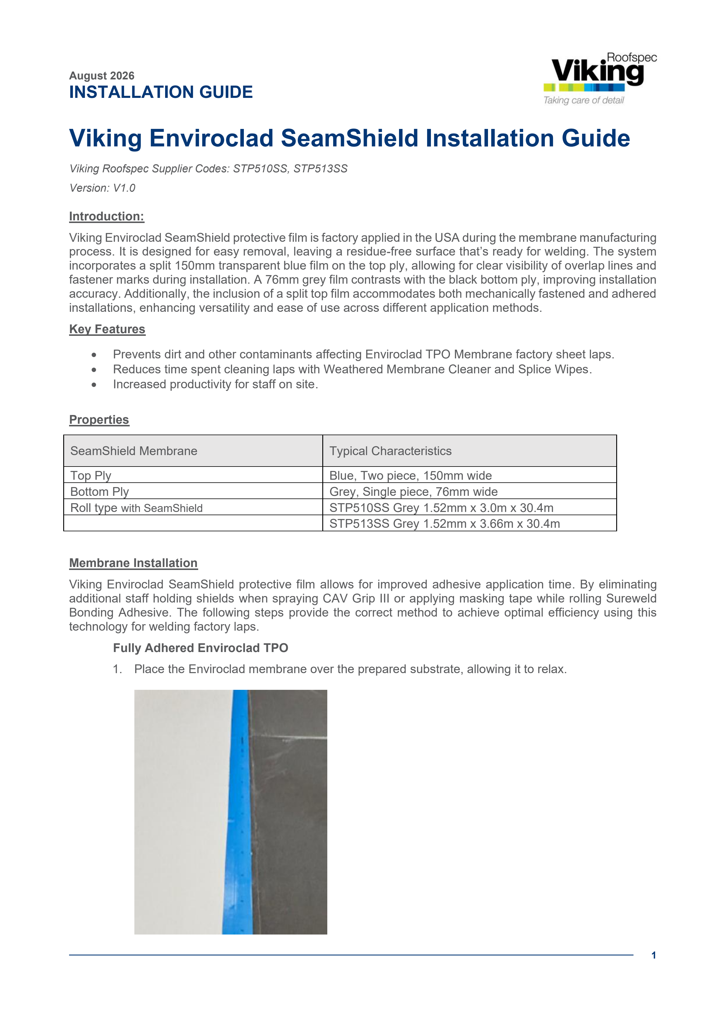 Enviroclad with SeamShield Installation Guide V1.0