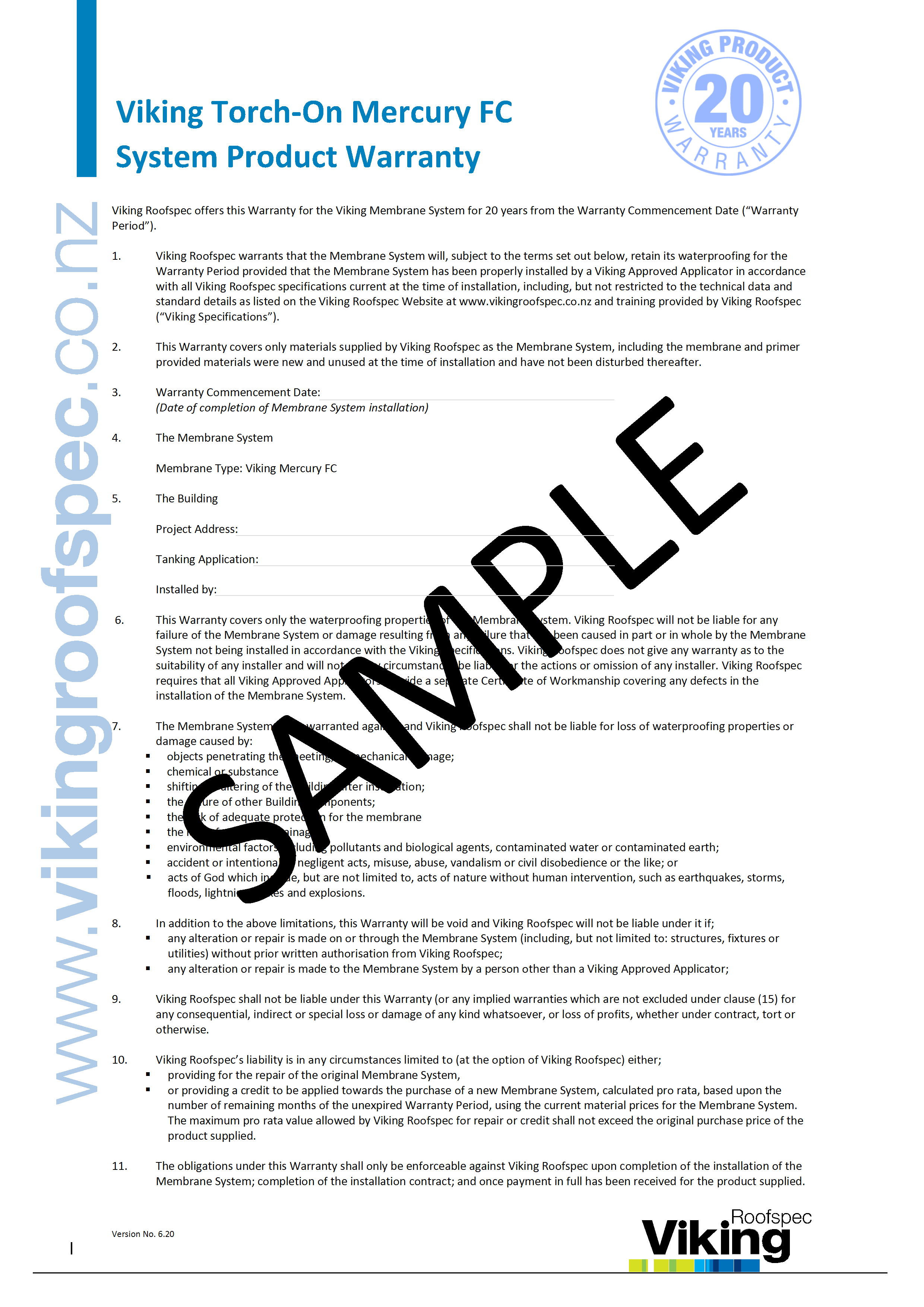 Mercury FC Sample Warranty