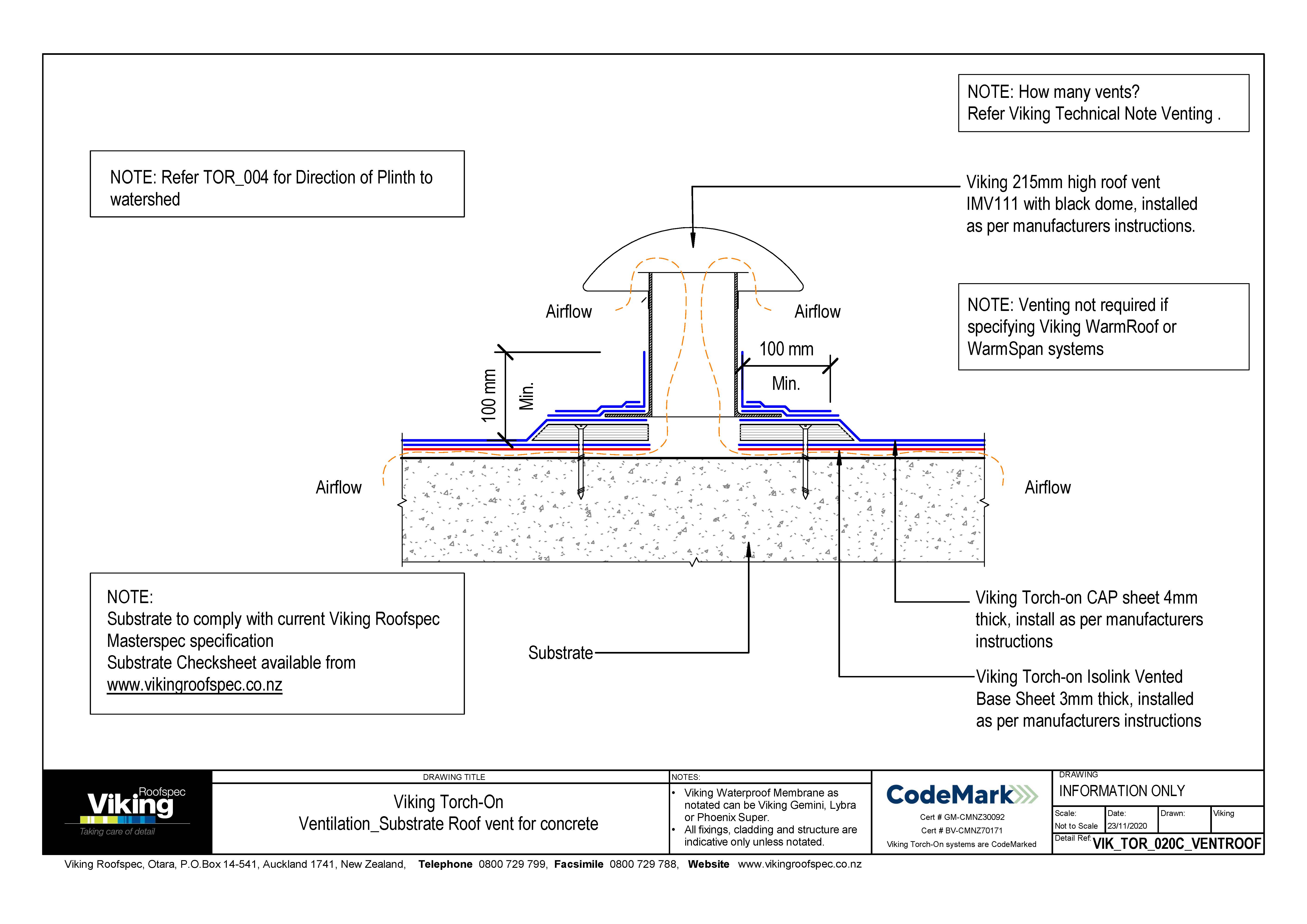 Ventilation Substrate Roof Vent for Concrete 020a