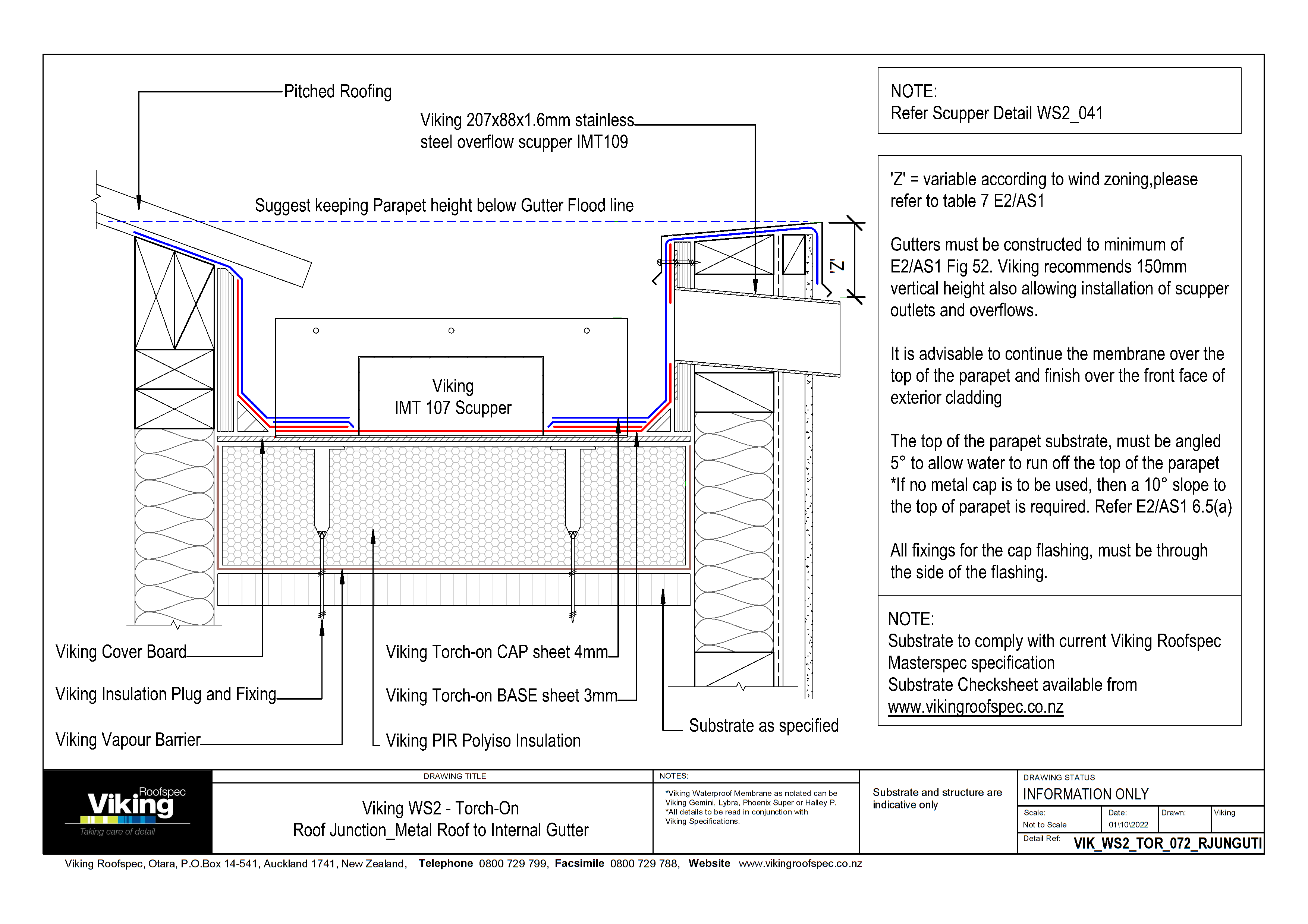 Junction - Metal Roof to Internal Gutter 072