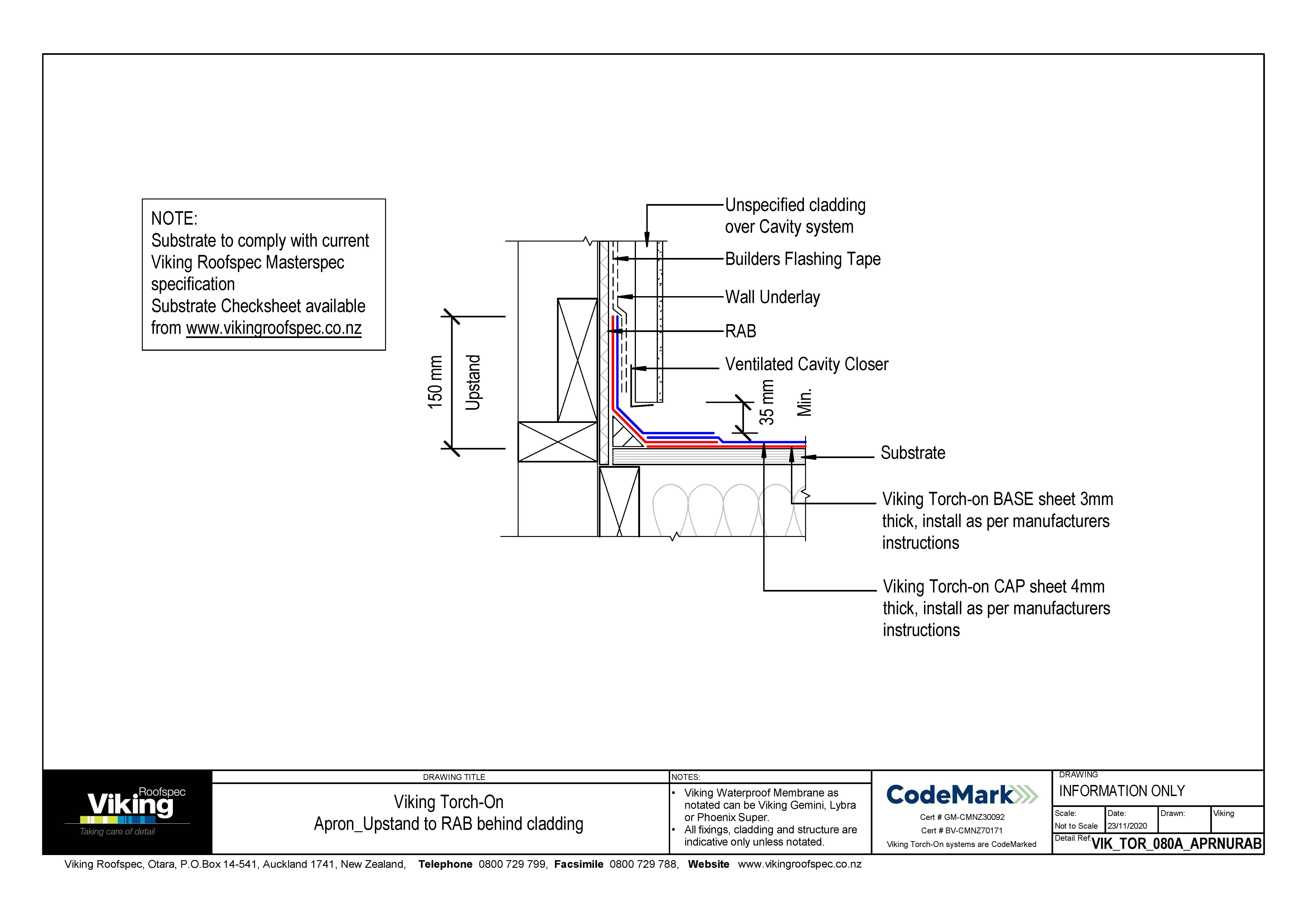 Apron Upstand to RAB behind Cladding 080a