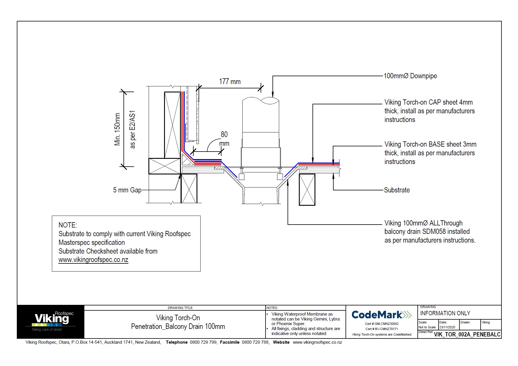 Balcony Drain 100mm 002a