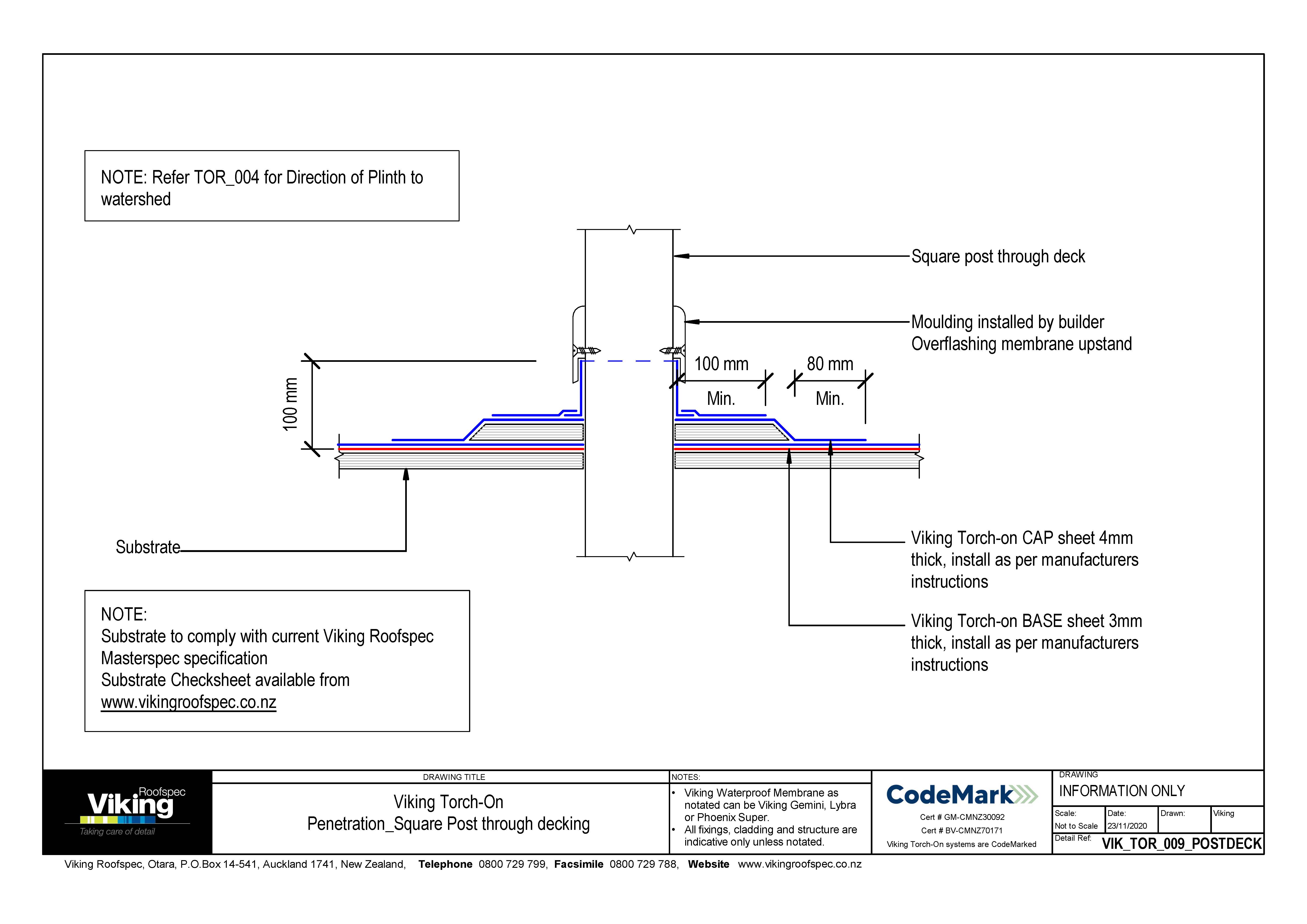 Square Post through Decking 009