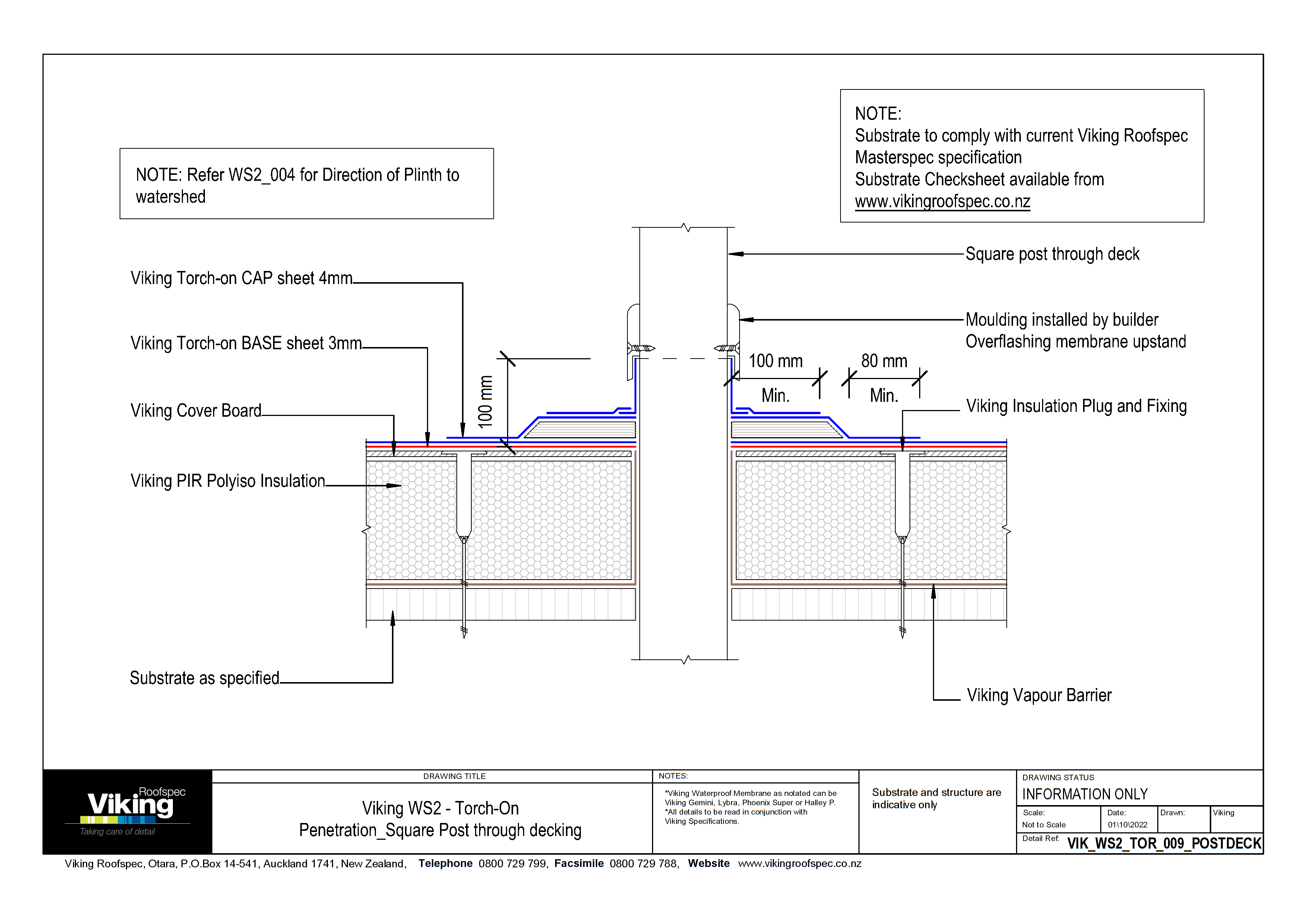 Square Post through Decking 009