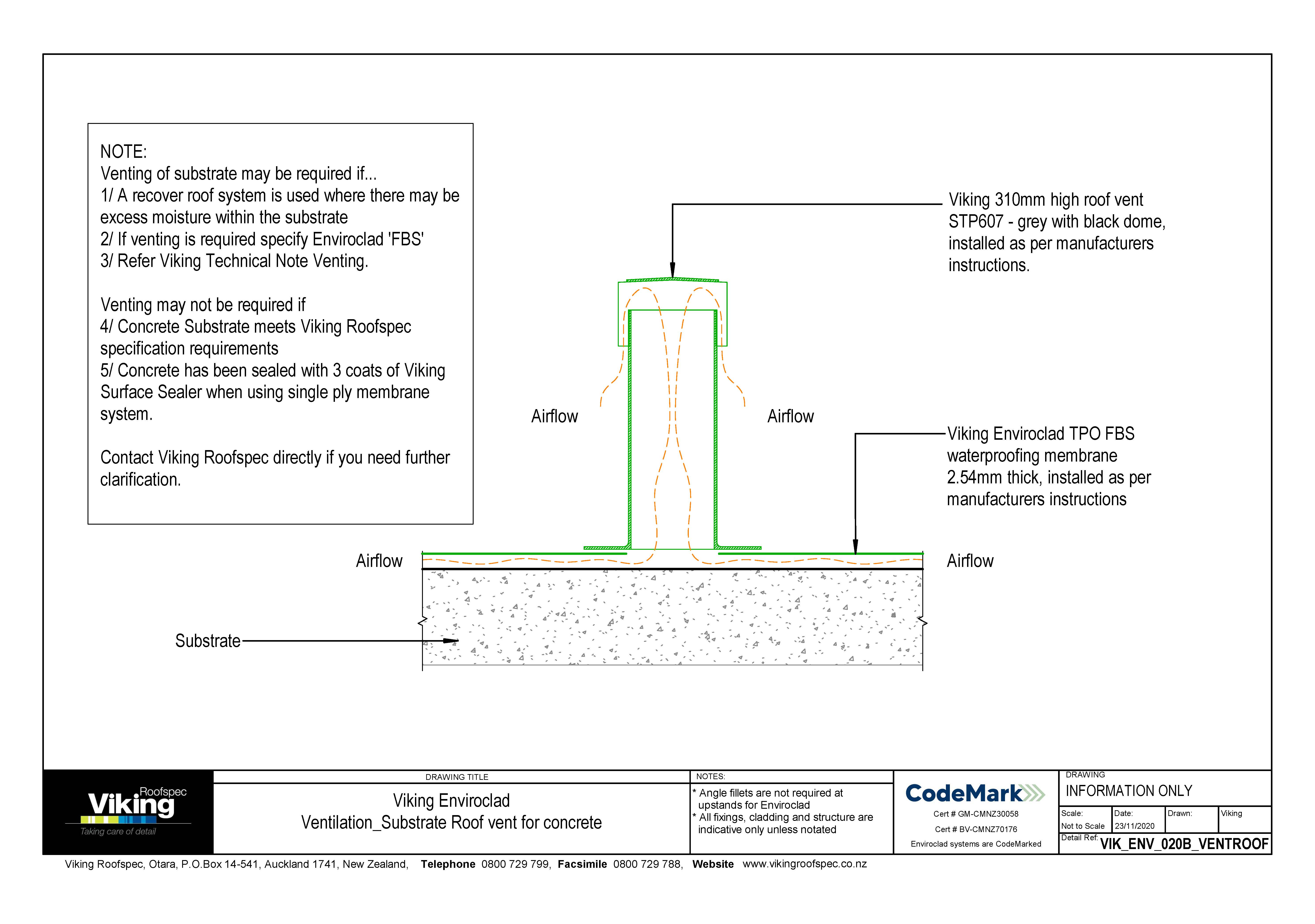 Ventilation Substrate Roof Vent for Concrete 020b
