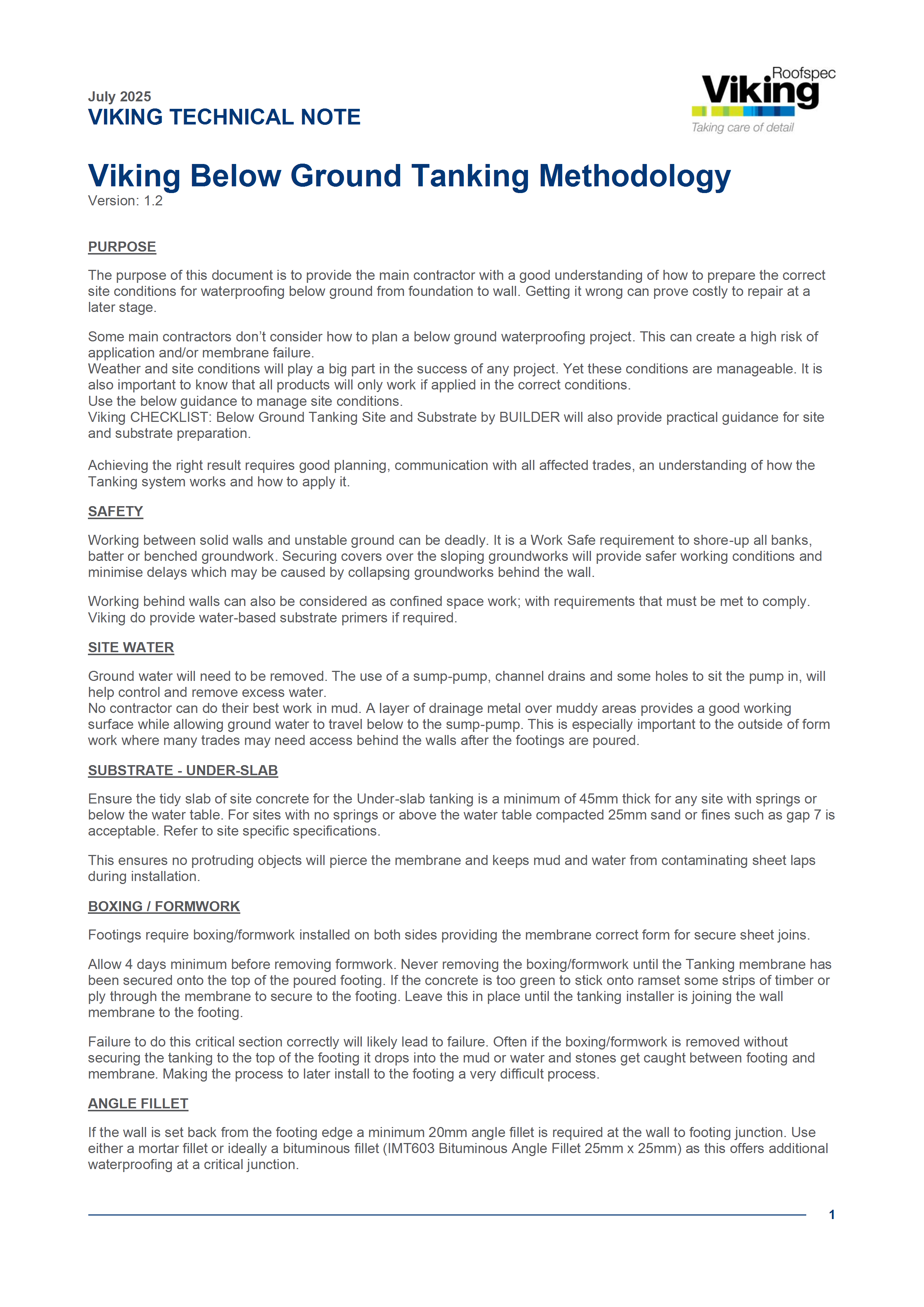 Below-ground Tanking Methodology 1.2