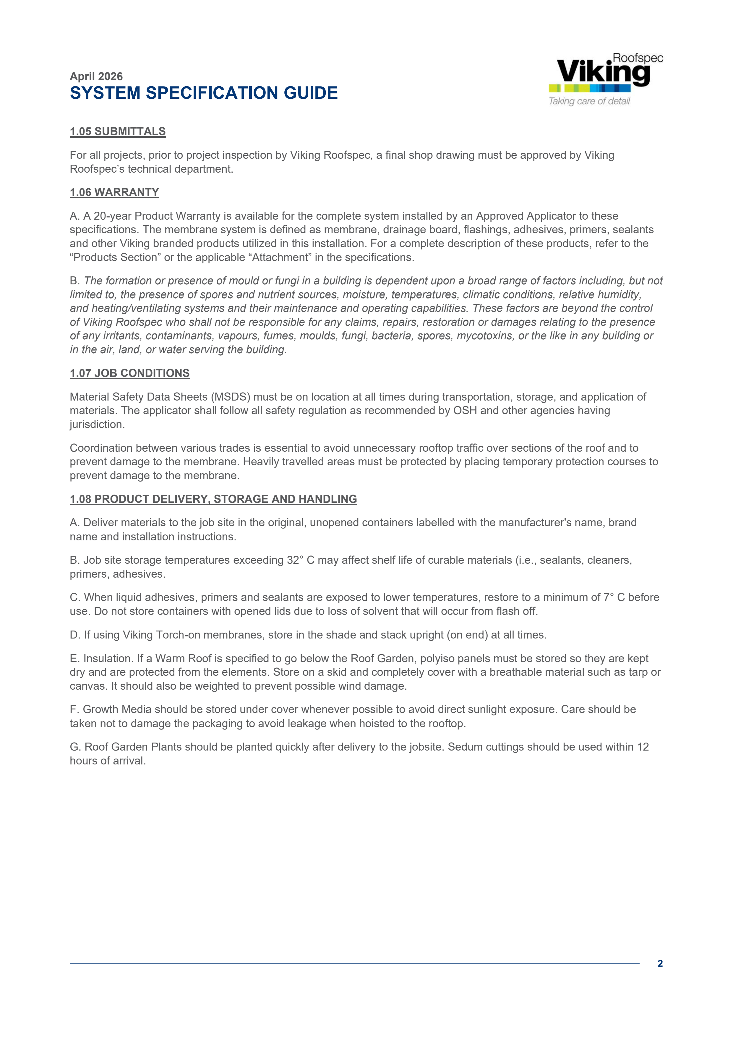 Roof Garden Specification Guide V1.1