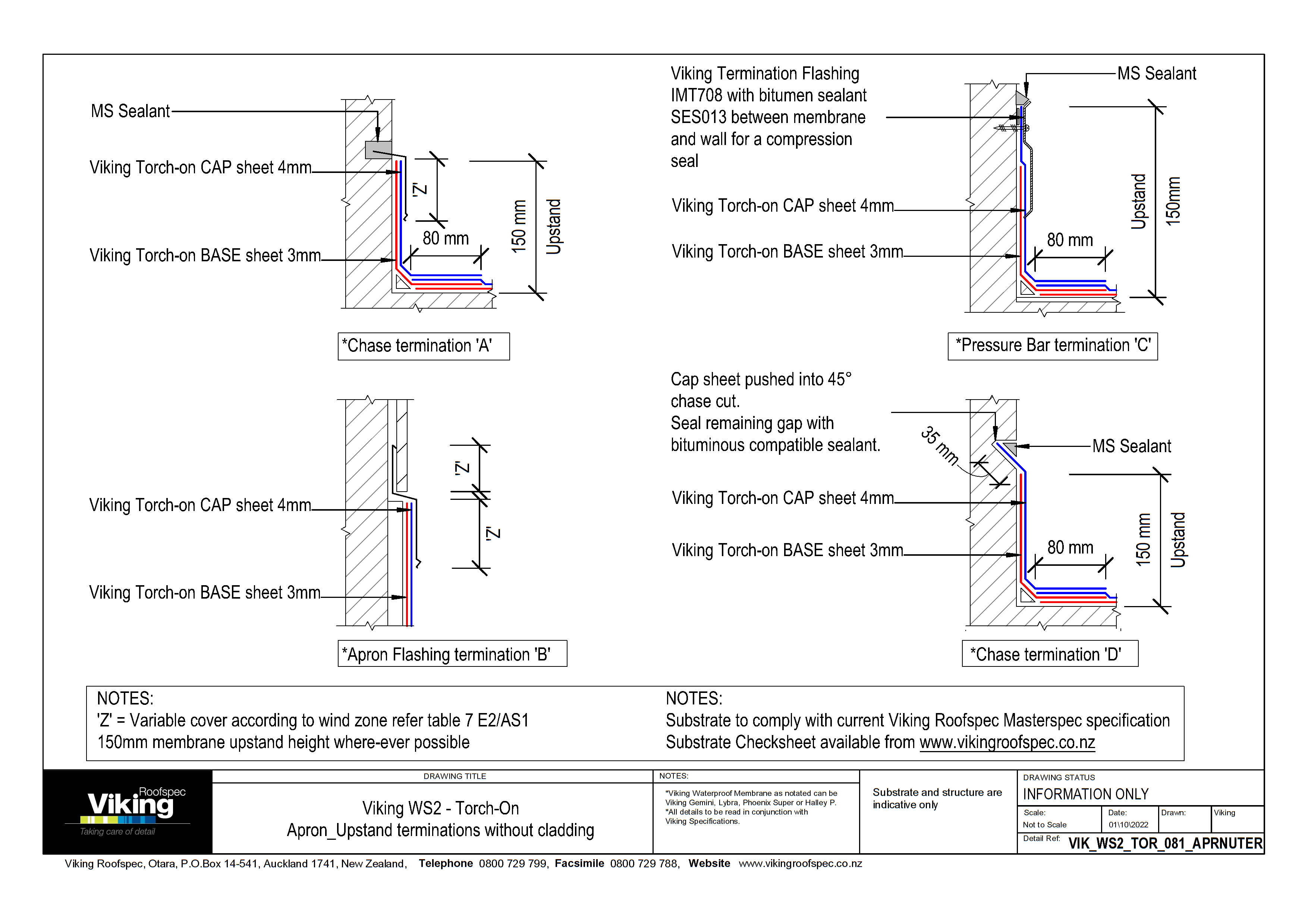 Apron Upstand Terminations without Cladding 081