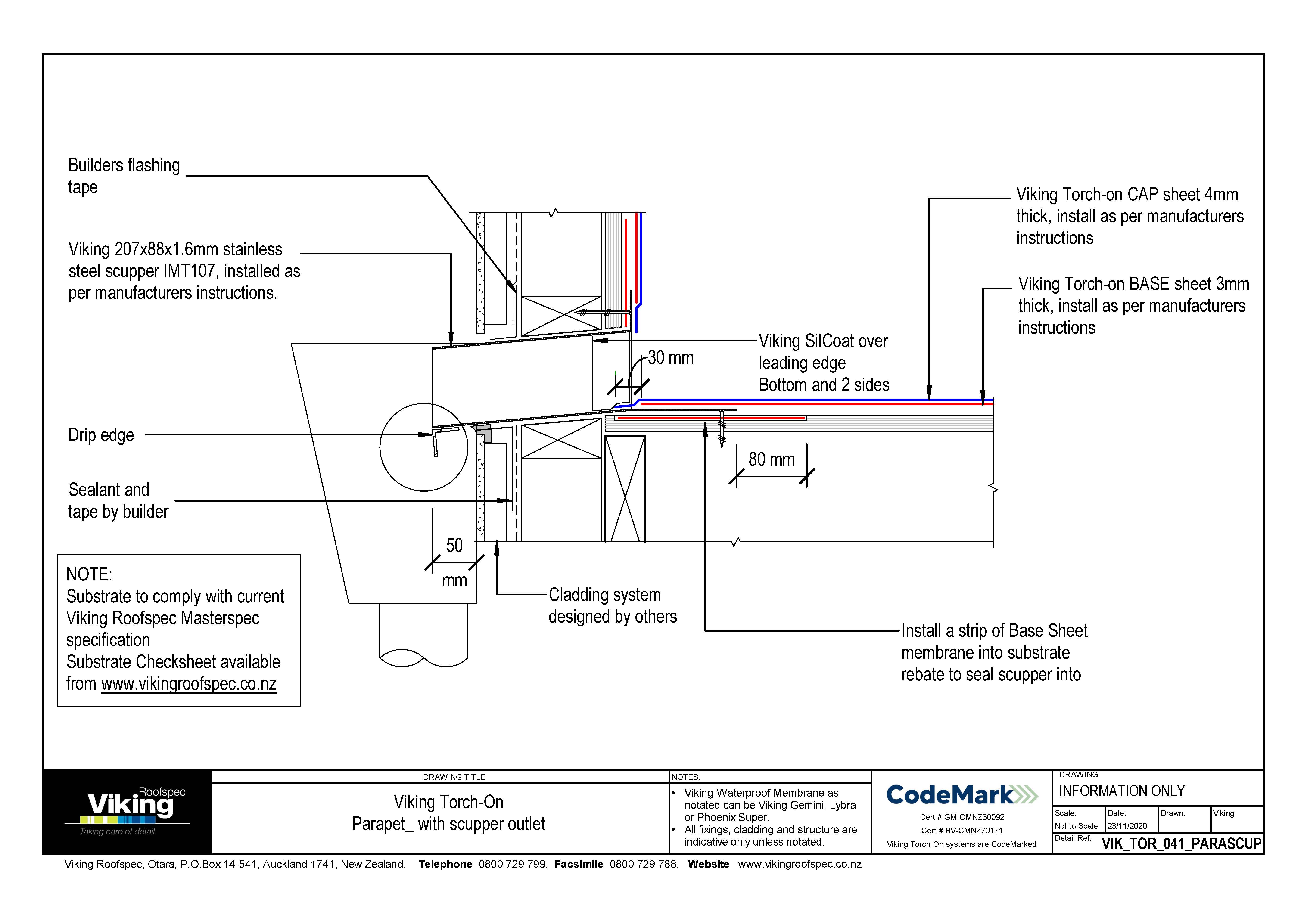 Parapet with Scupper Outlet 041