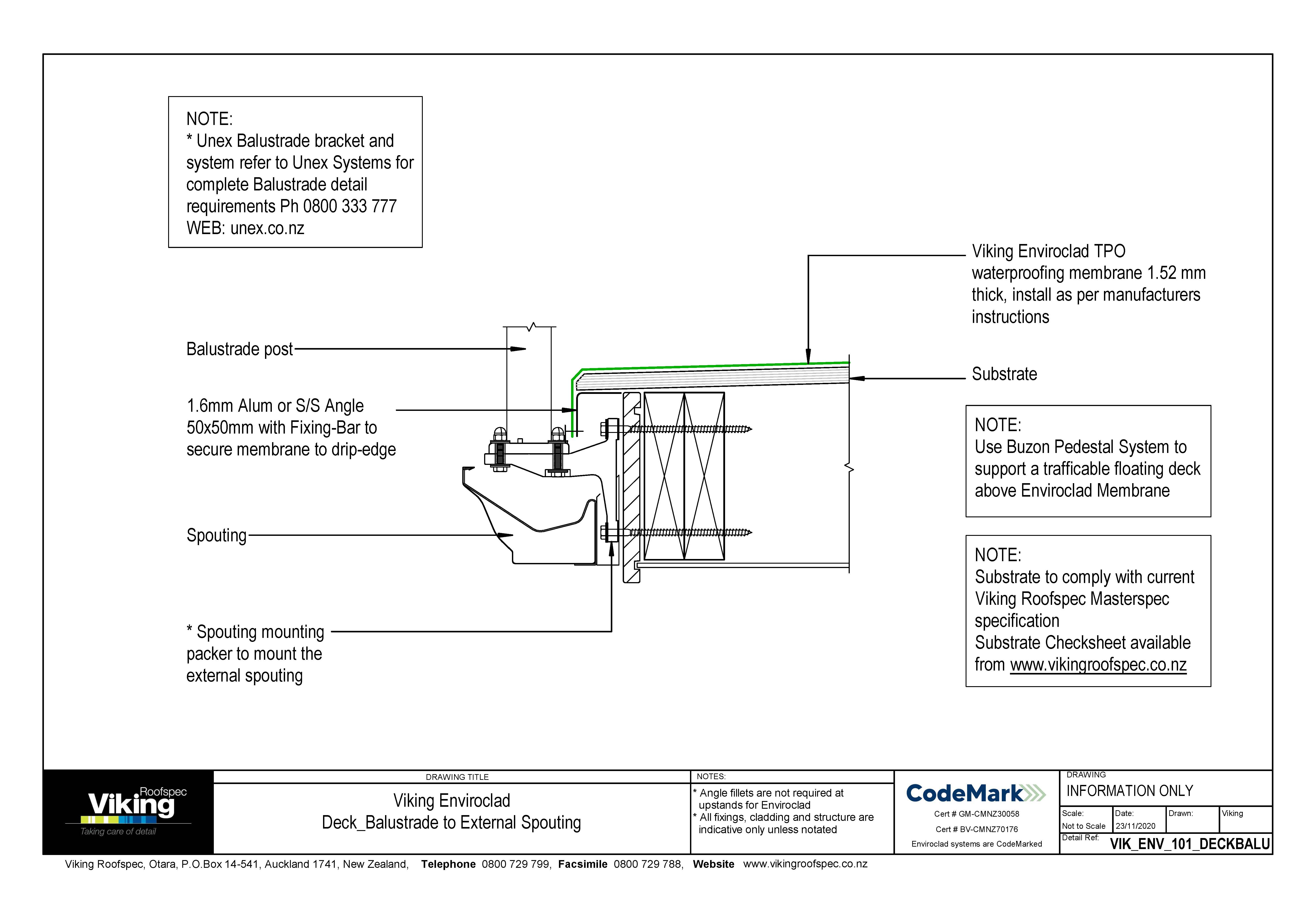 Deck Balustrade to External Spouting 101