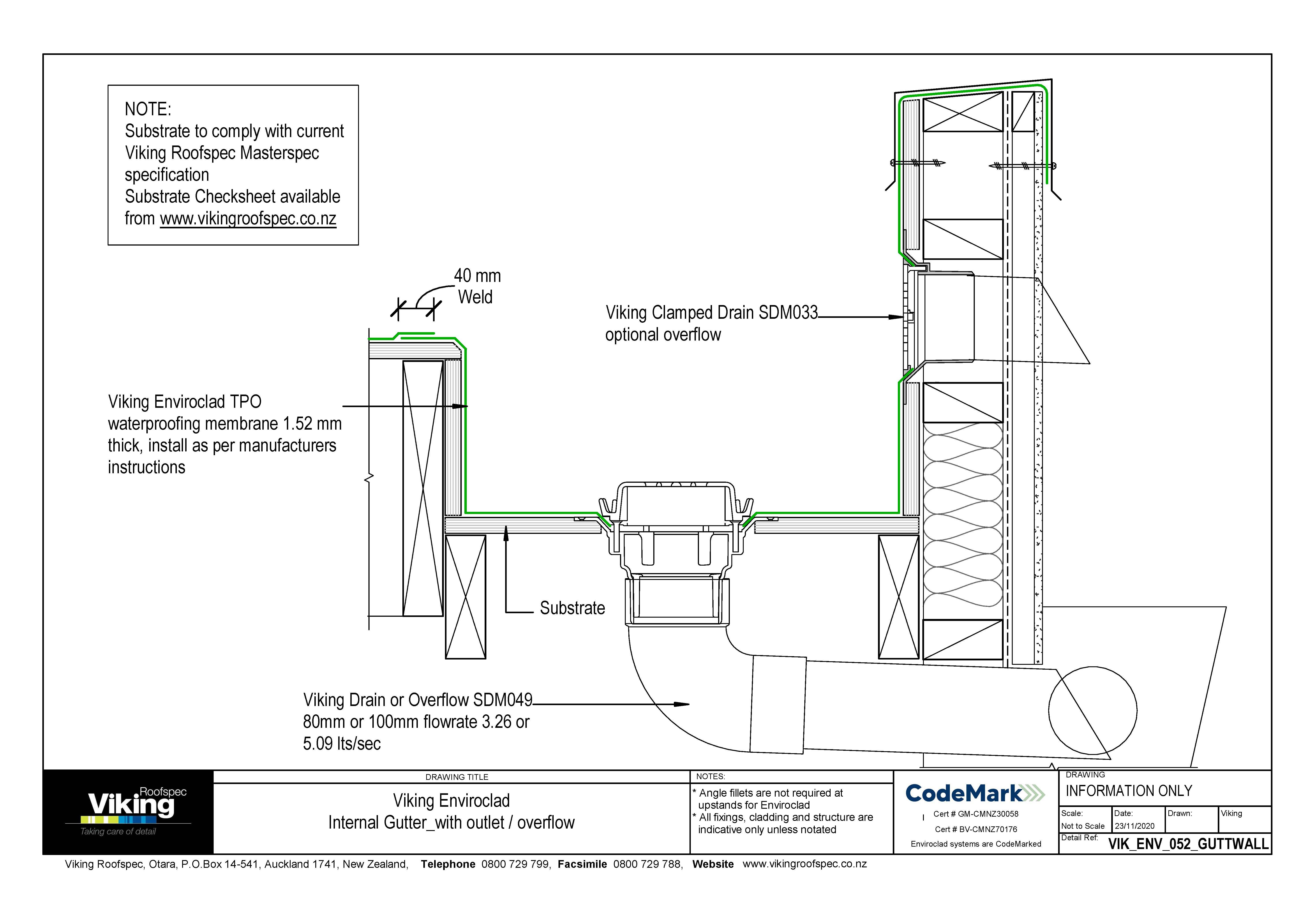Internal Gutter with Outlet / Overflow 052