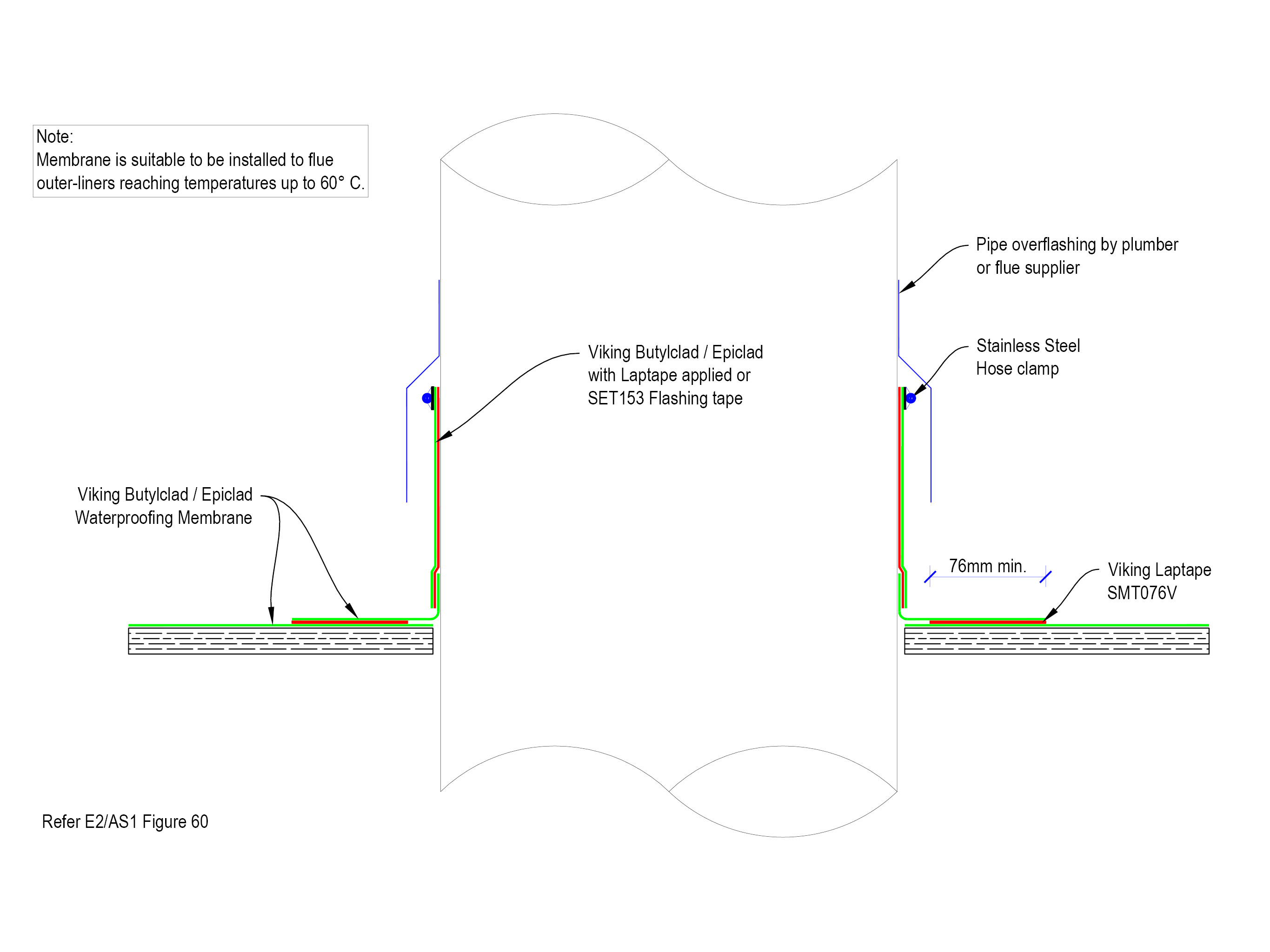 Oversized pipe or Flue BE22
