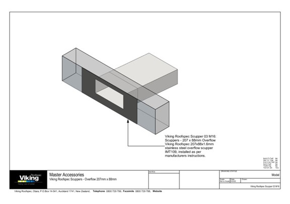 Scupper Overflow 207x88mm SS Model | Waterproofing & Roofing Systems