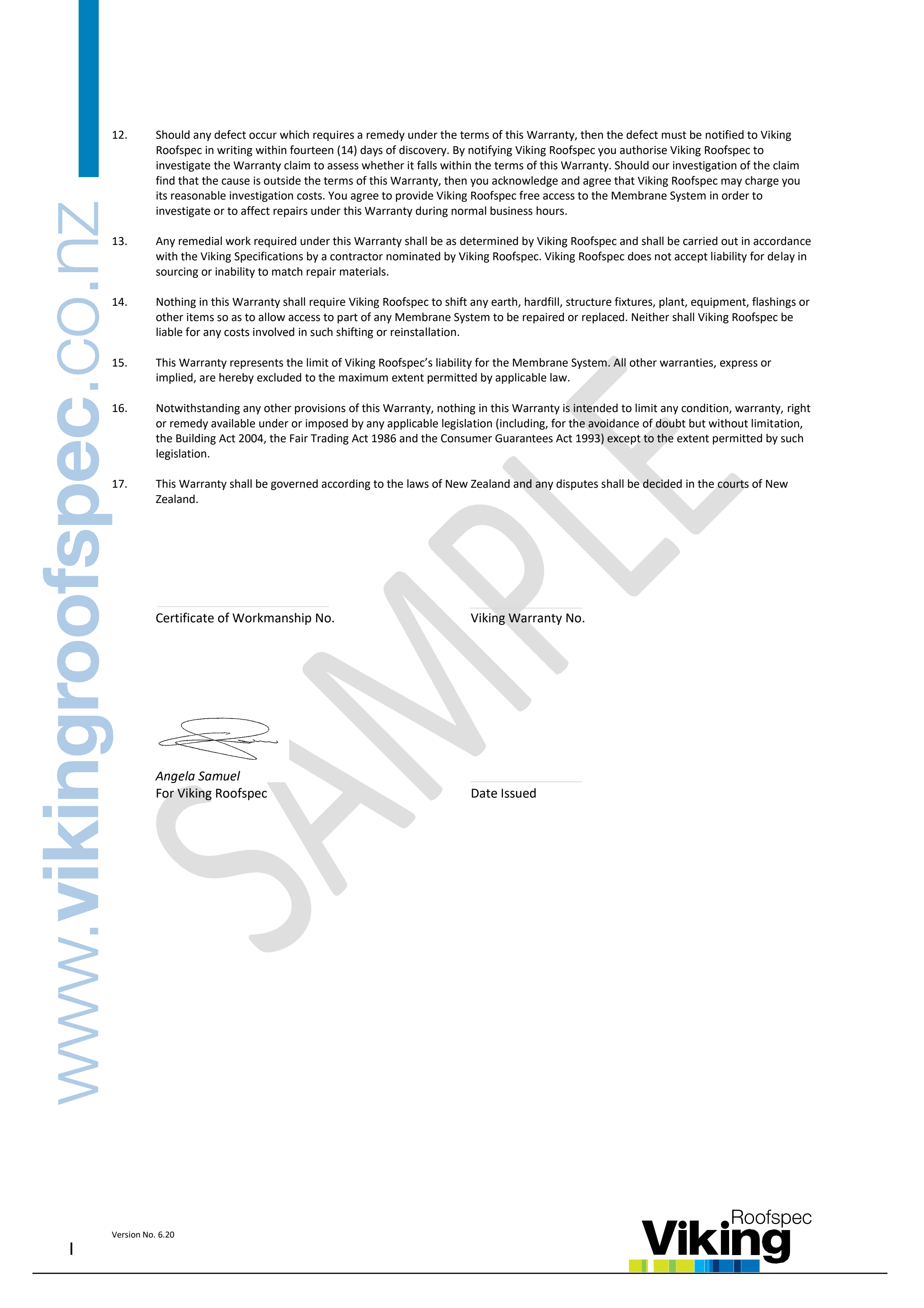 Peel and Stick Sample Warranty