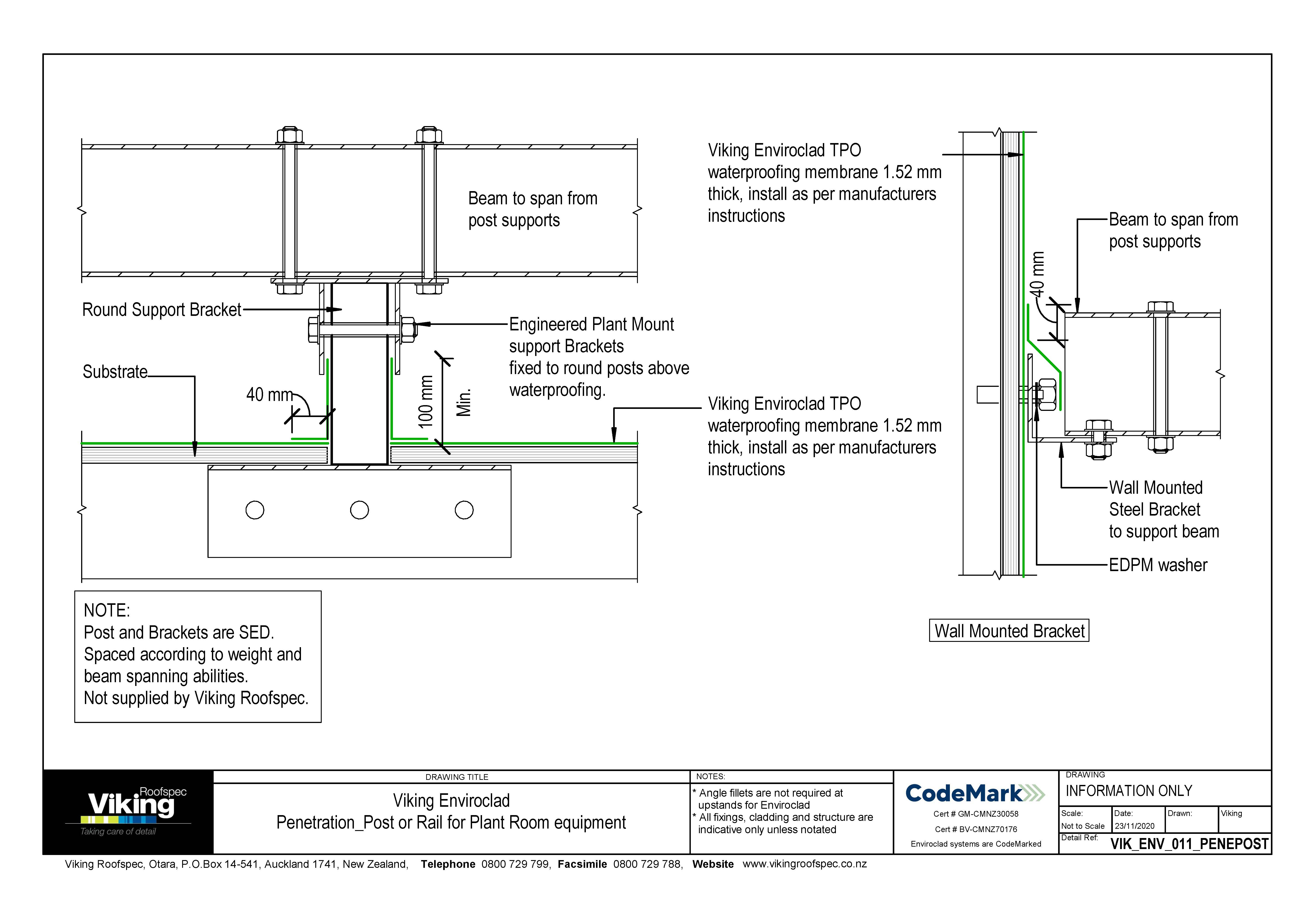 Post or Rail for Plant Room Equipment 011