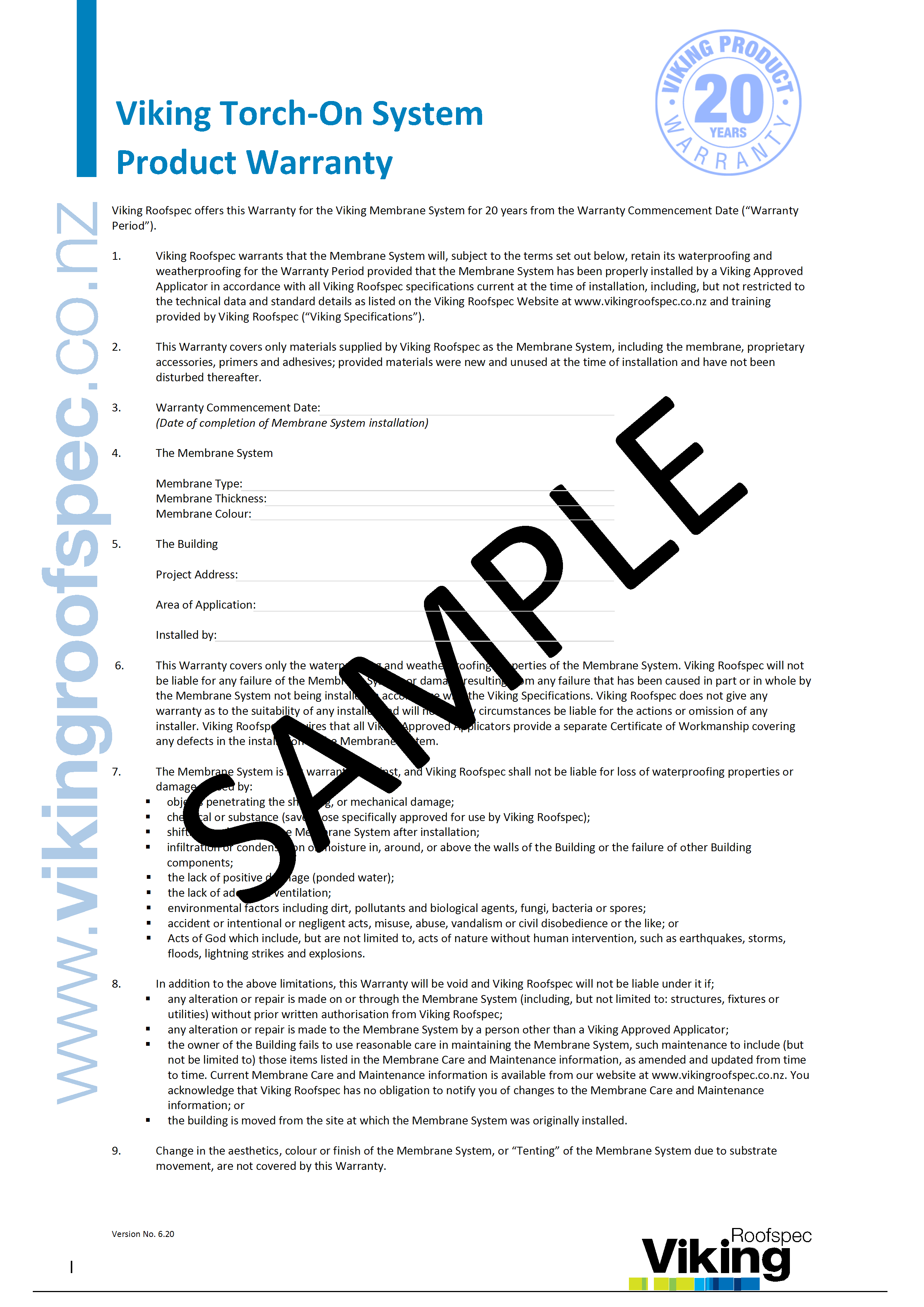 Torch-On Sample Warranty