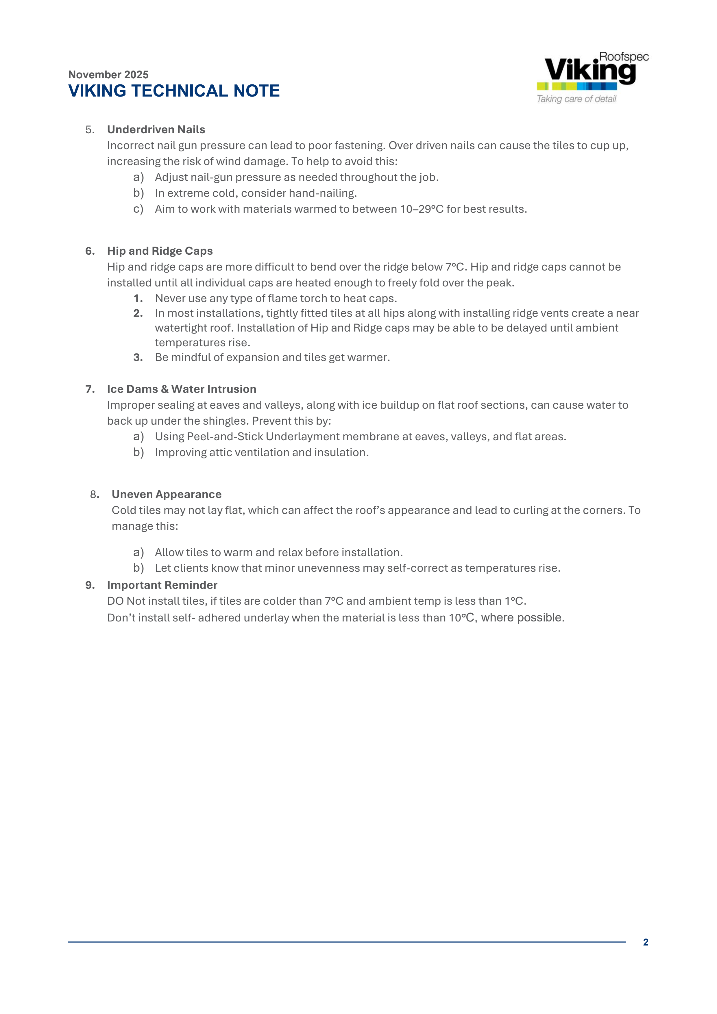 Ecostar Cold Weather Tips and Tricks V1.0 Nov 2025