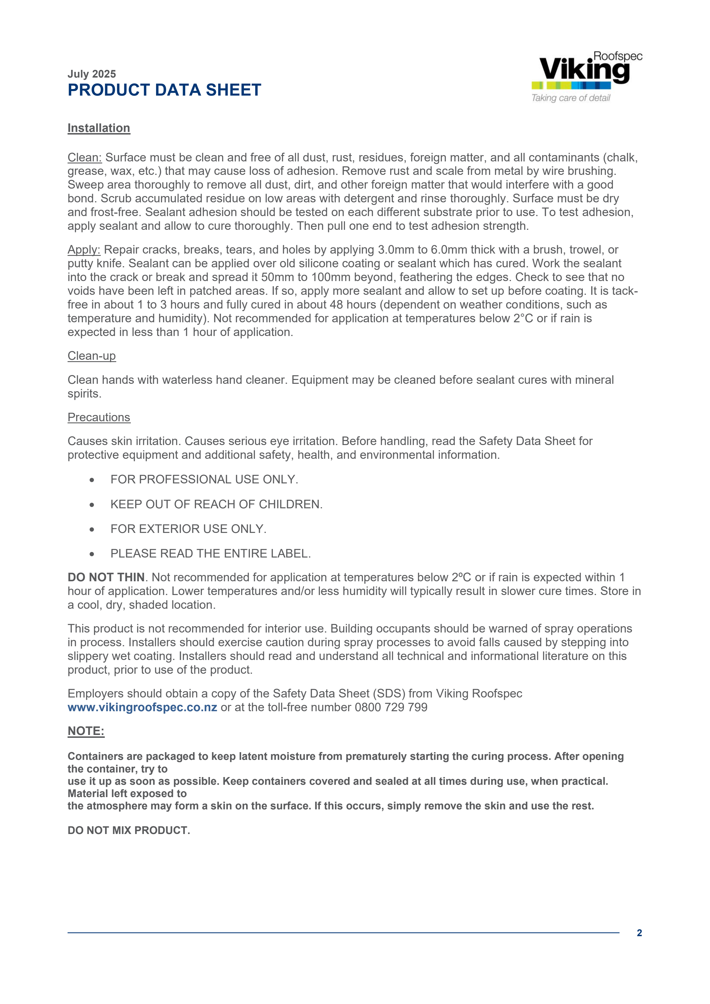 Silcoat Butter Grade 923 PDS V1.0