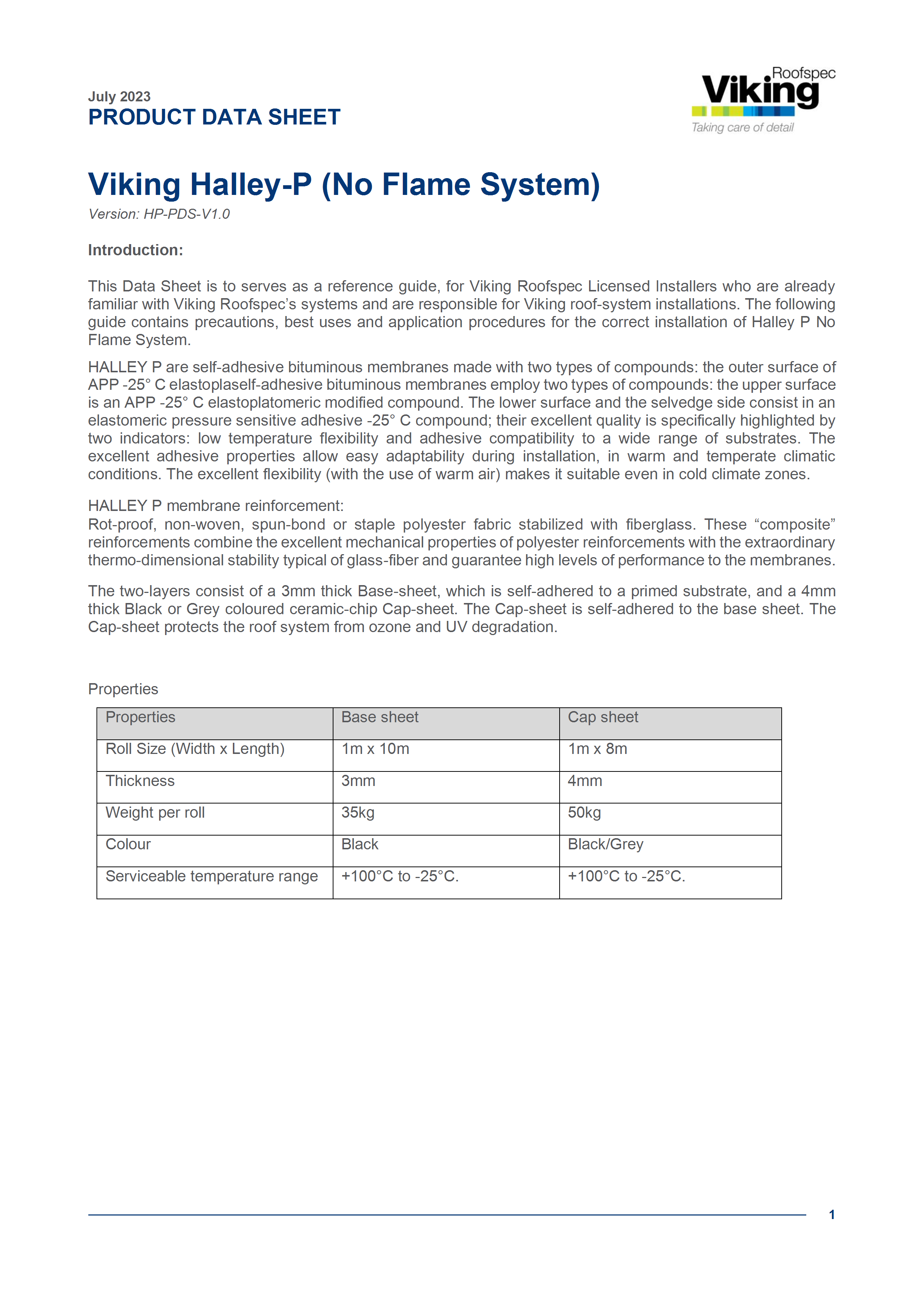 Viking Halley-P Product Data Sheet  