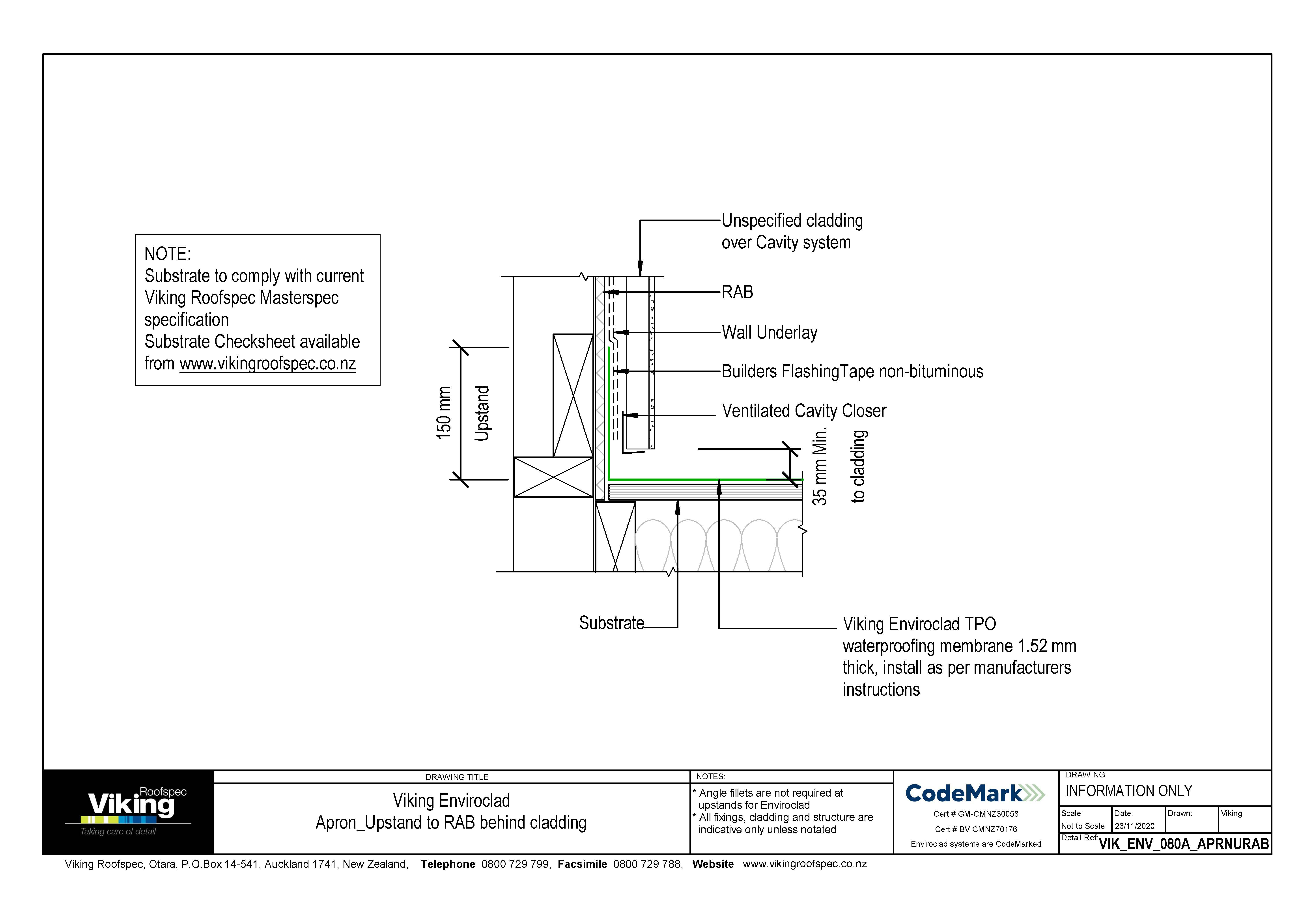 Apron Upstand to RAB behind Cladding 080a