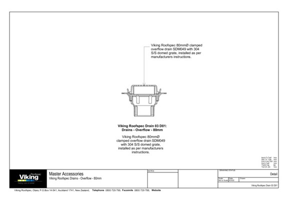 Roof Overflow 80mm Detail | Waterproofing & Roofing Systems