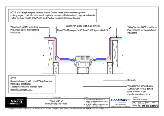 Raychem Gutter Layout.pdf Torch-On - Details and Documents | Waterproofing & Roofing Systems