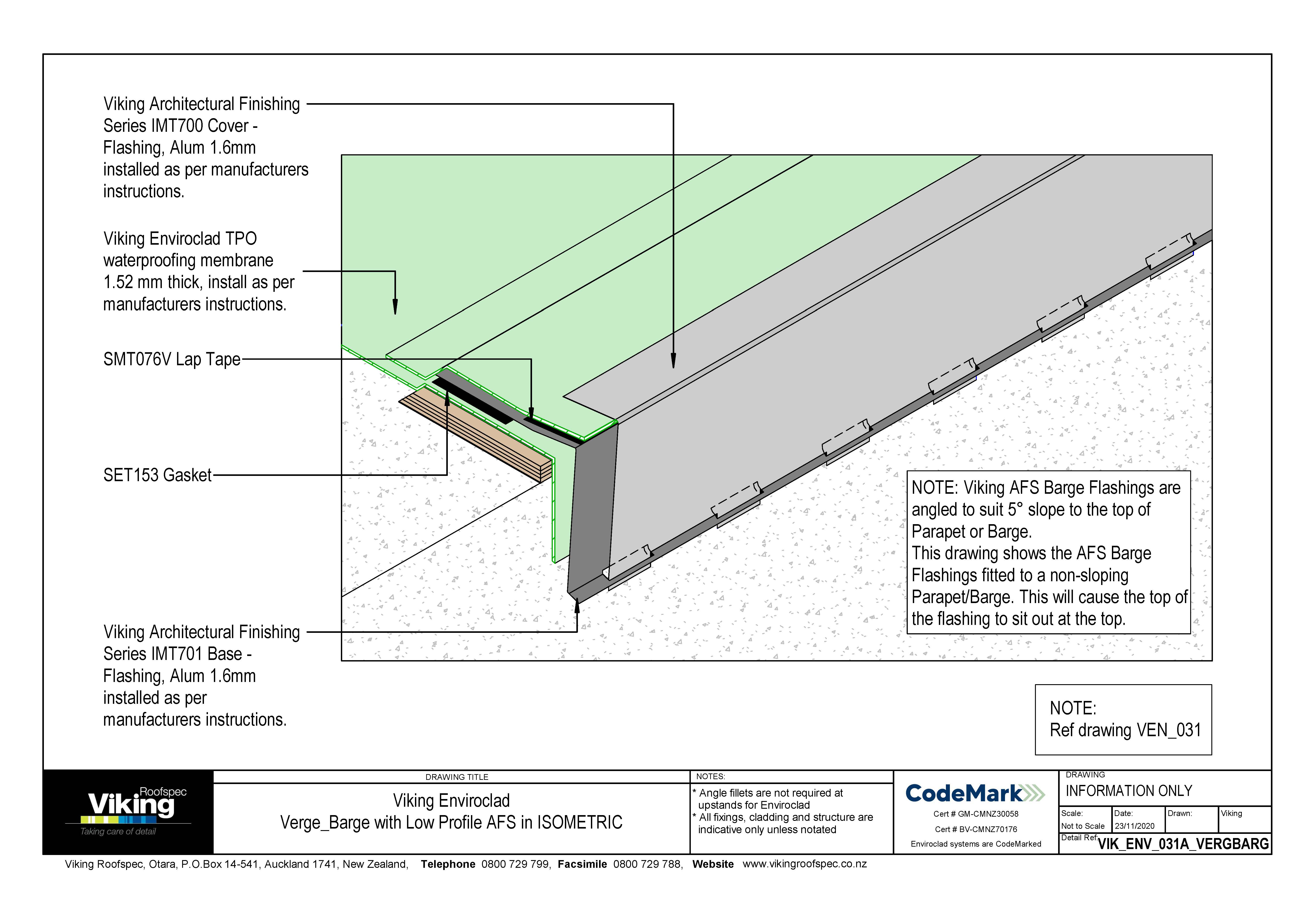 Verge Barge with Low-Profile AFS in Isometric 031a