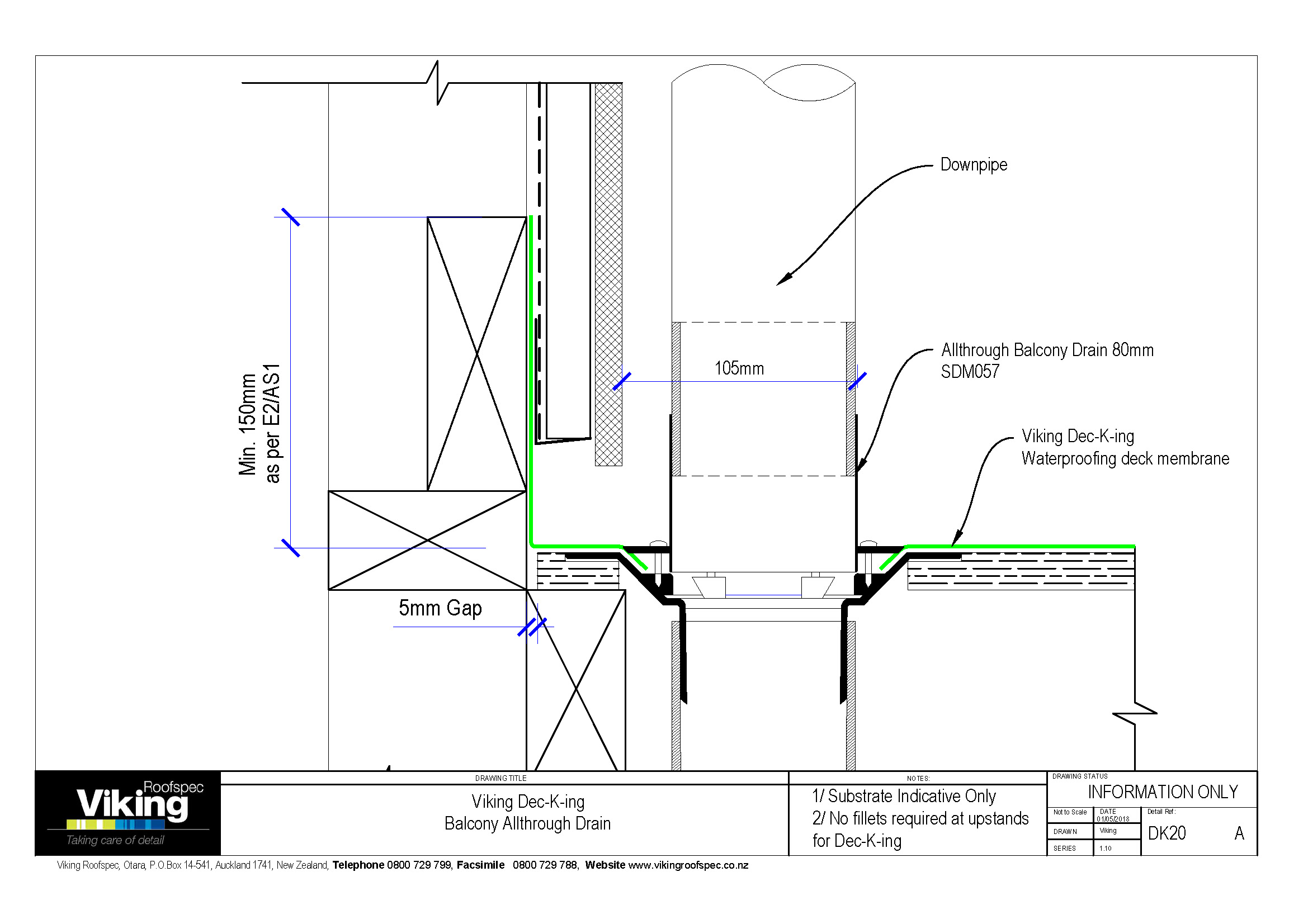 80mm Balcony Drain DK20
