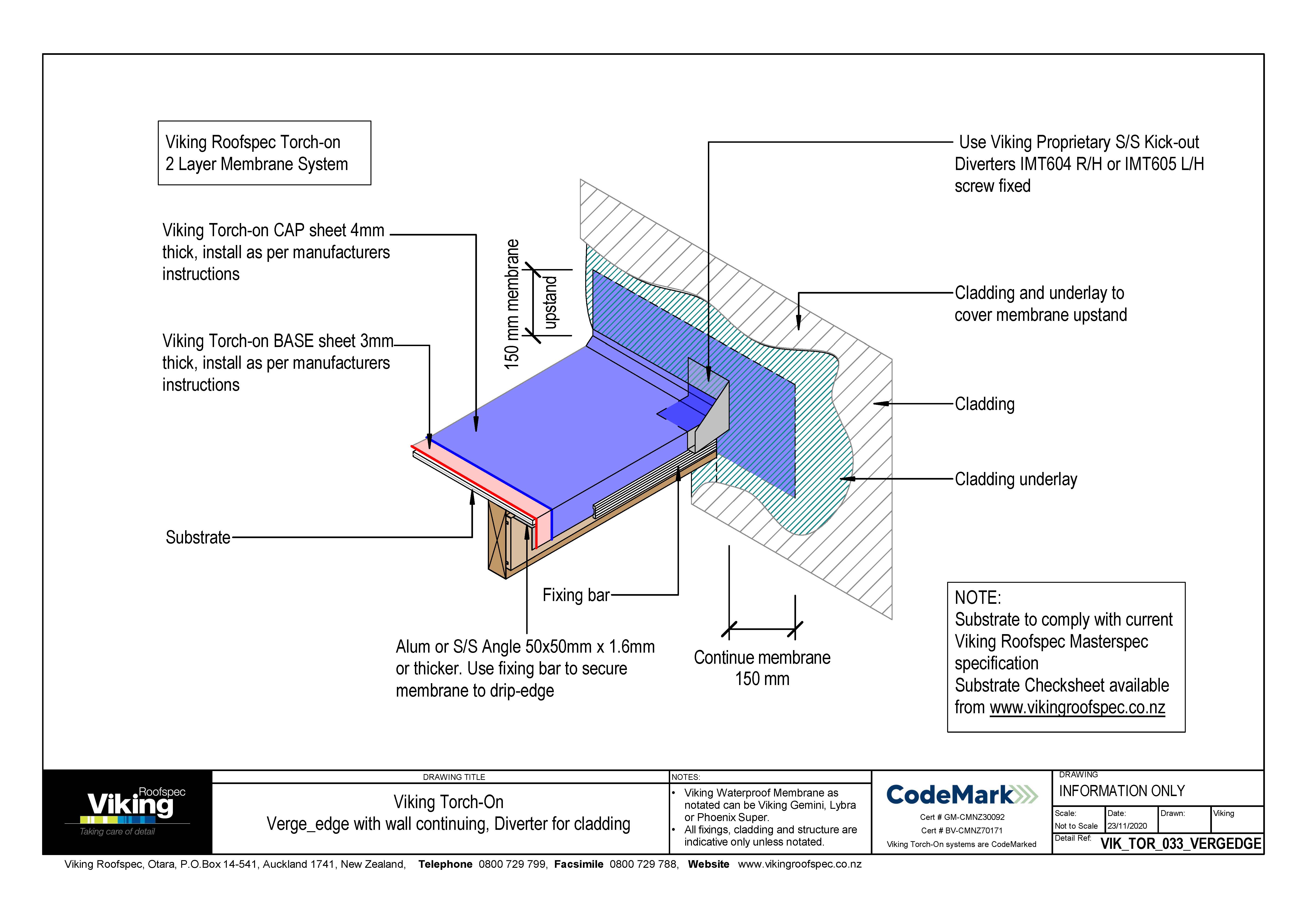 Verge Edge with Wall Continuing - Diverter for Cladding 033